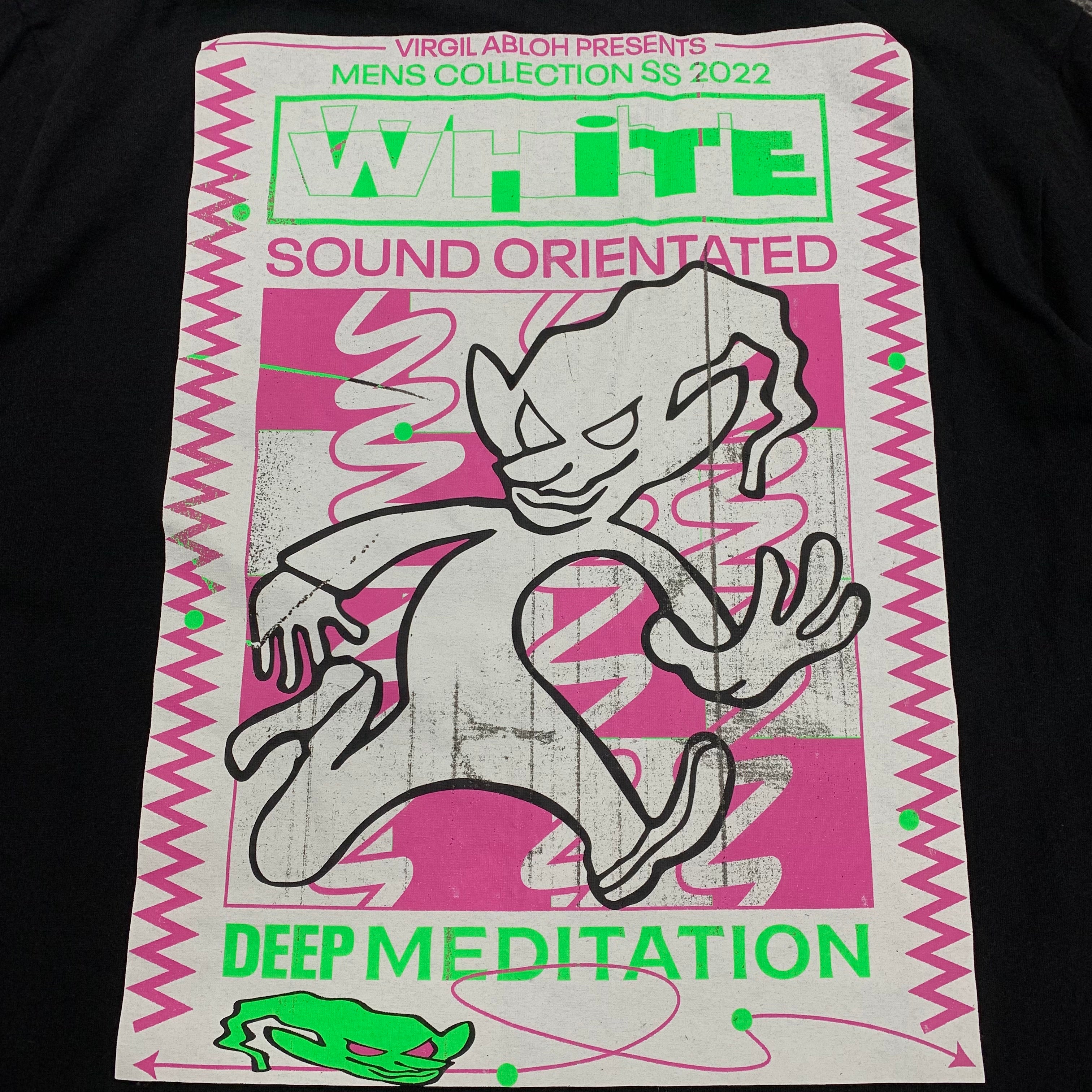 Off White Large Tee Rave Flyer Skate Black T-Shirt Virgil Abloh