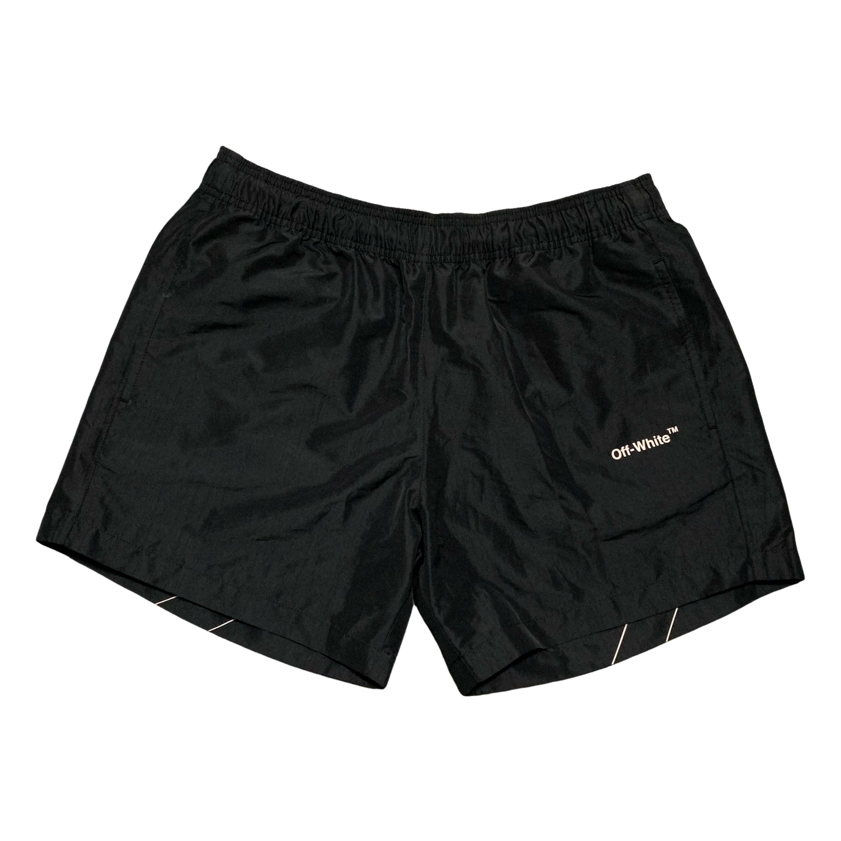 Off White Medium Swim Shorts Black Diag Bottoms Virgil Abloh