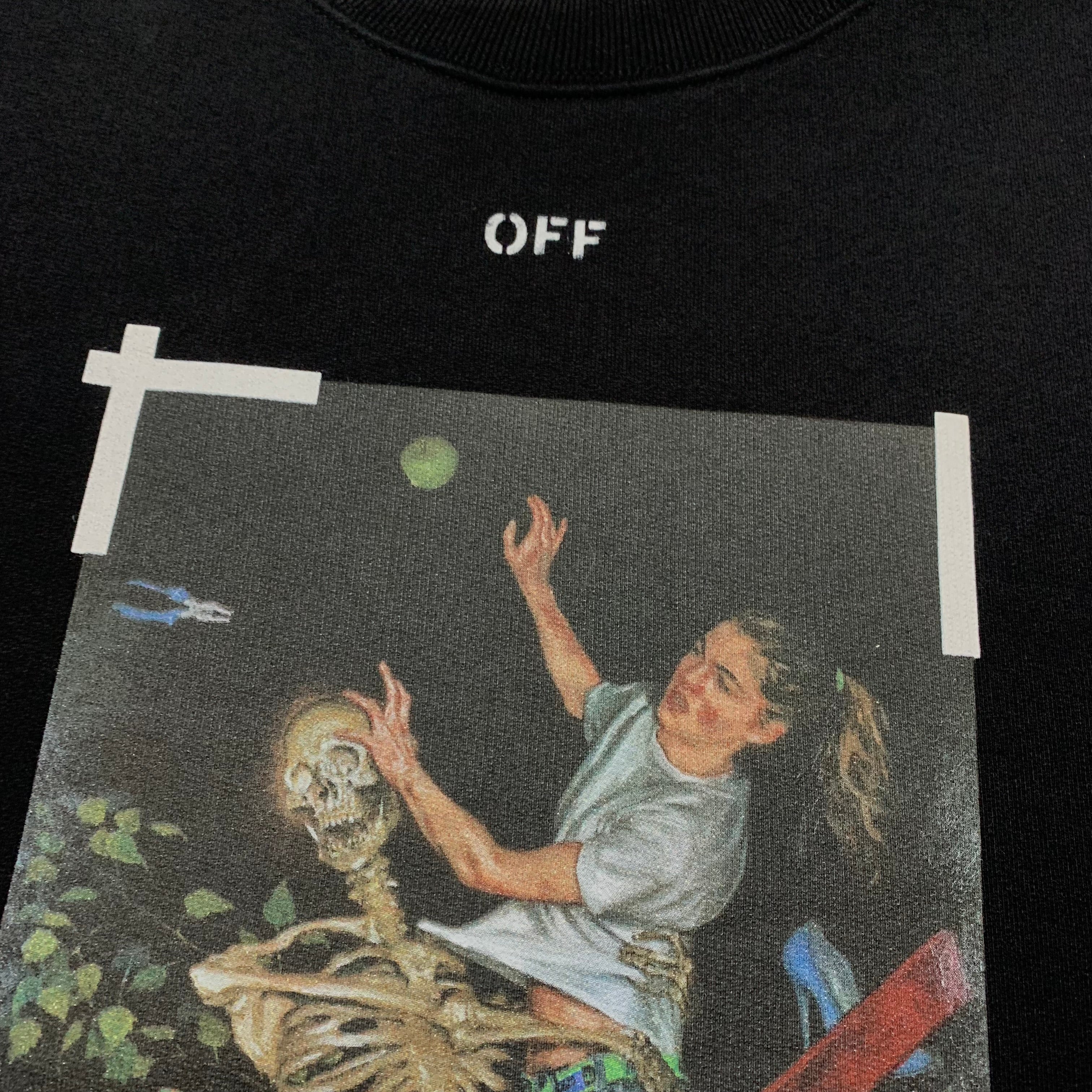 Off White Medium Pascal Arrows Black Sweatshirt Crewneck Skeleton Virgil Abloh