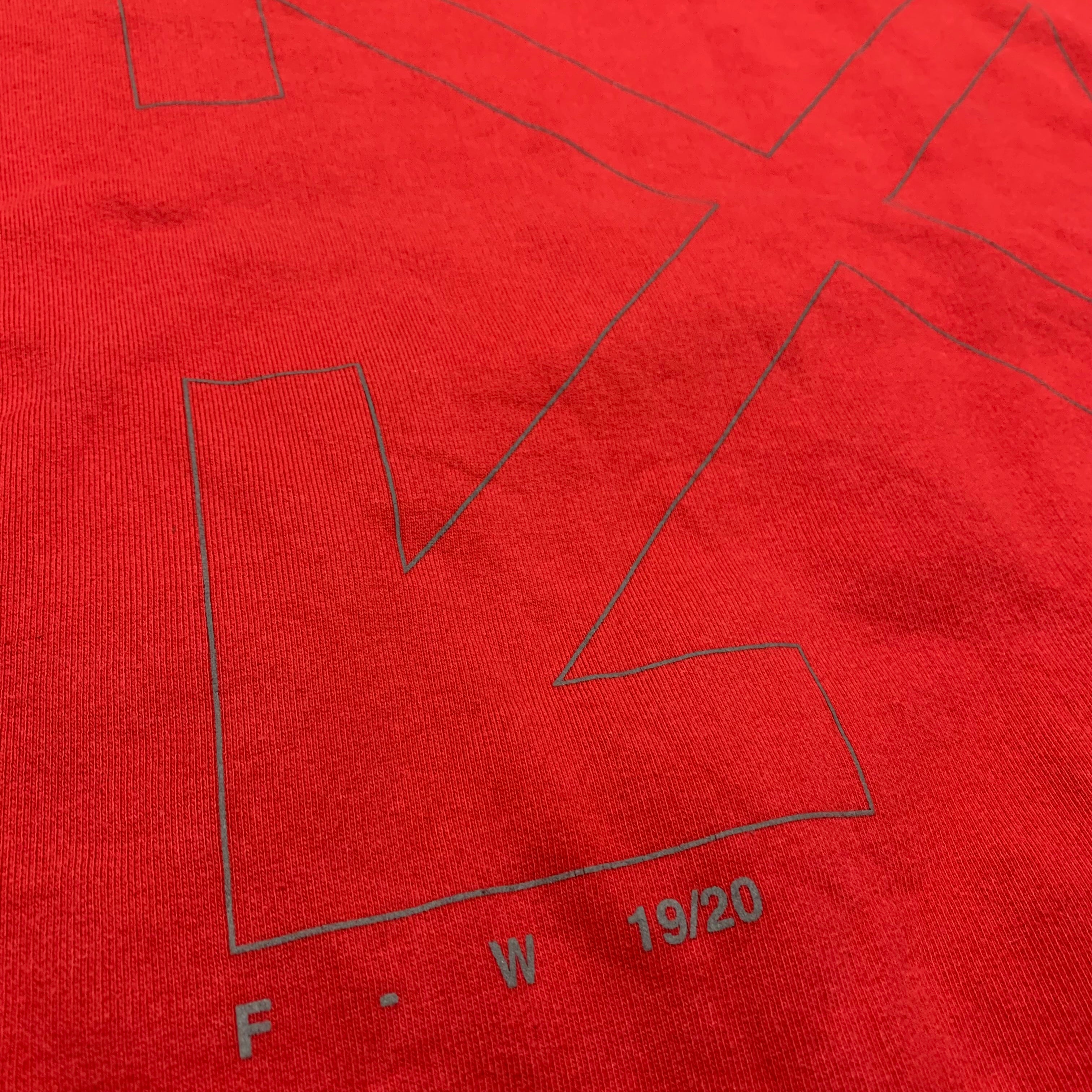 Off White Large Outline Arrows Red Hoodie Virgil Abloh