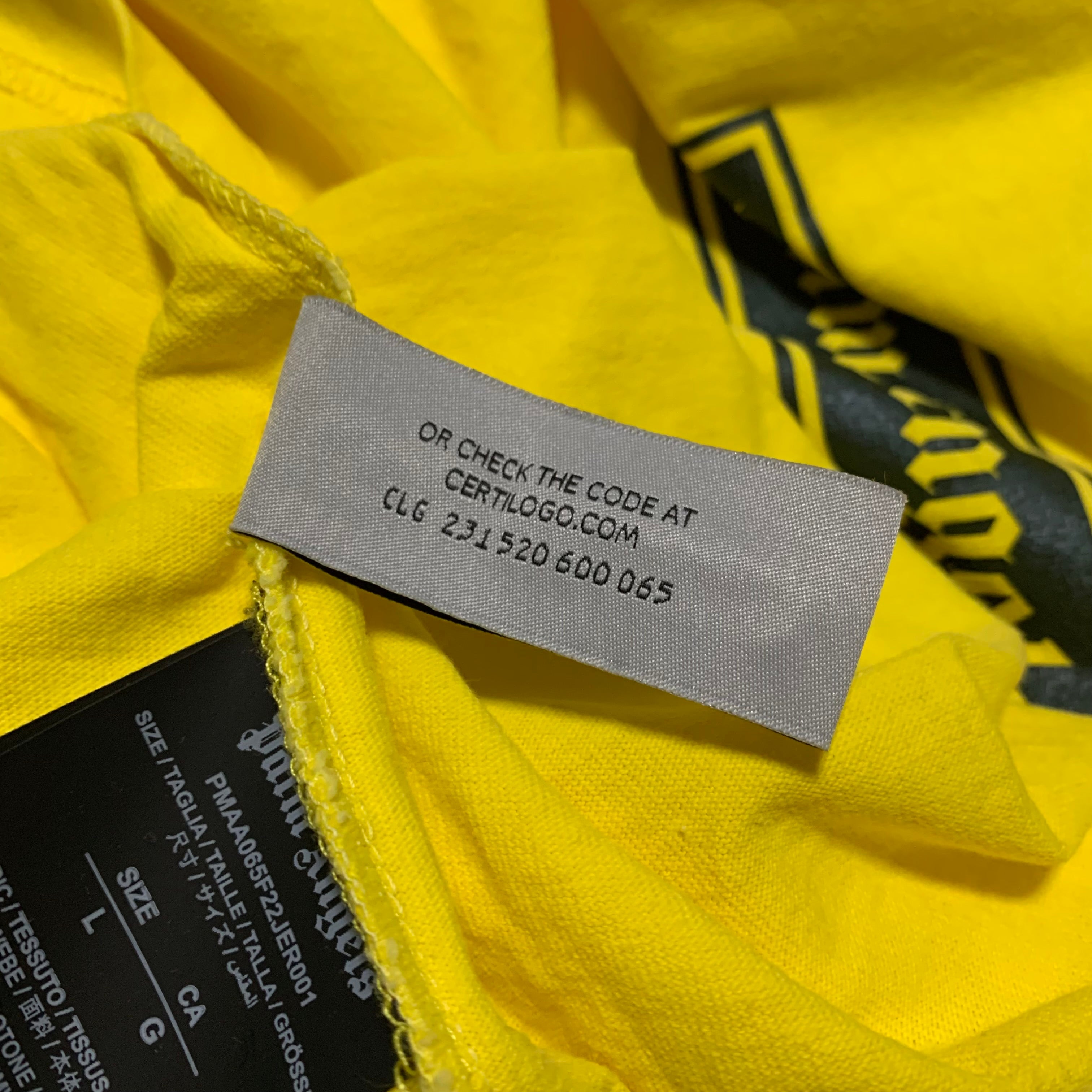 Palm Angels Large Box Logo Graphic Yellow Tee