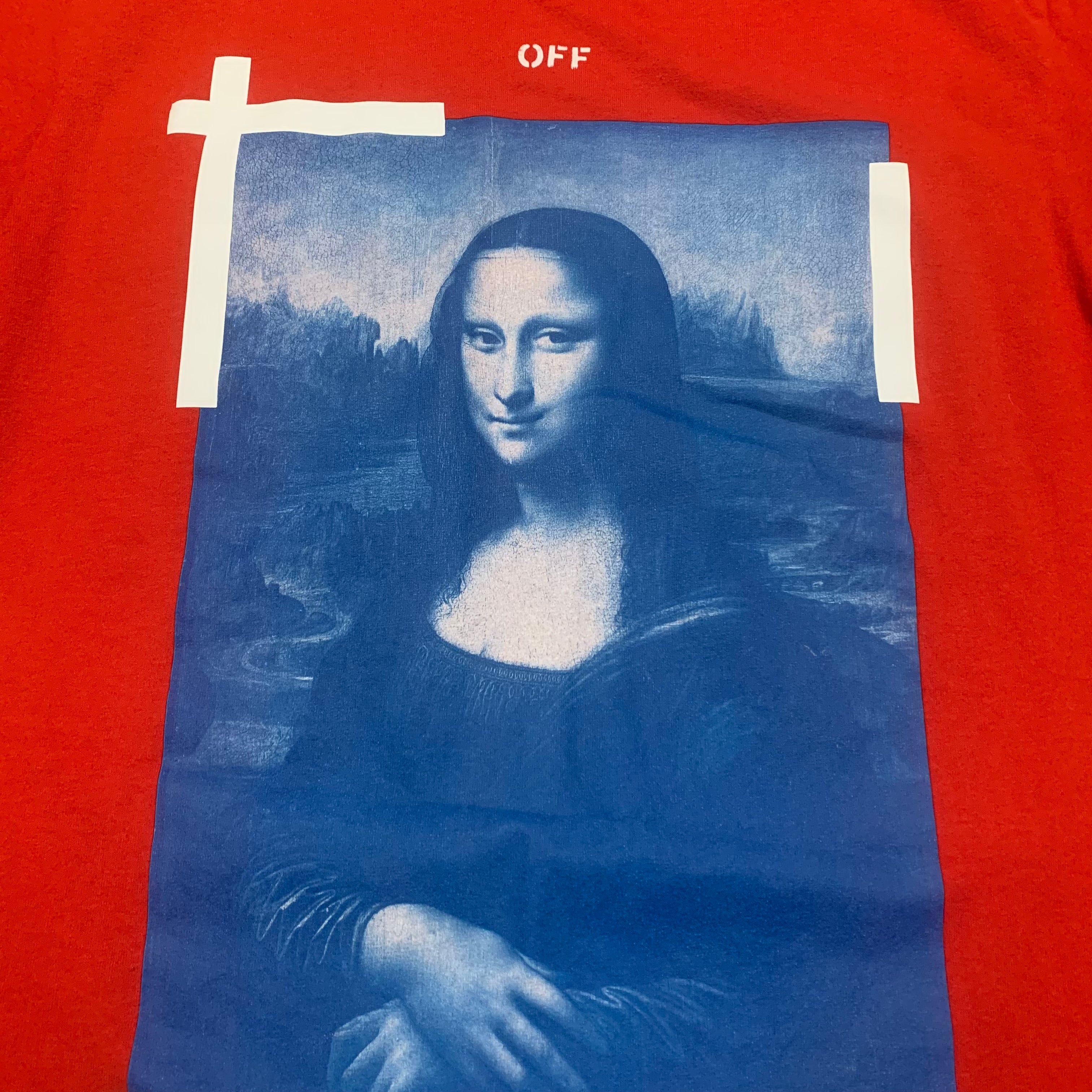 Off White Small Mona Lisa Arrows Red Tee Virgil Abloh