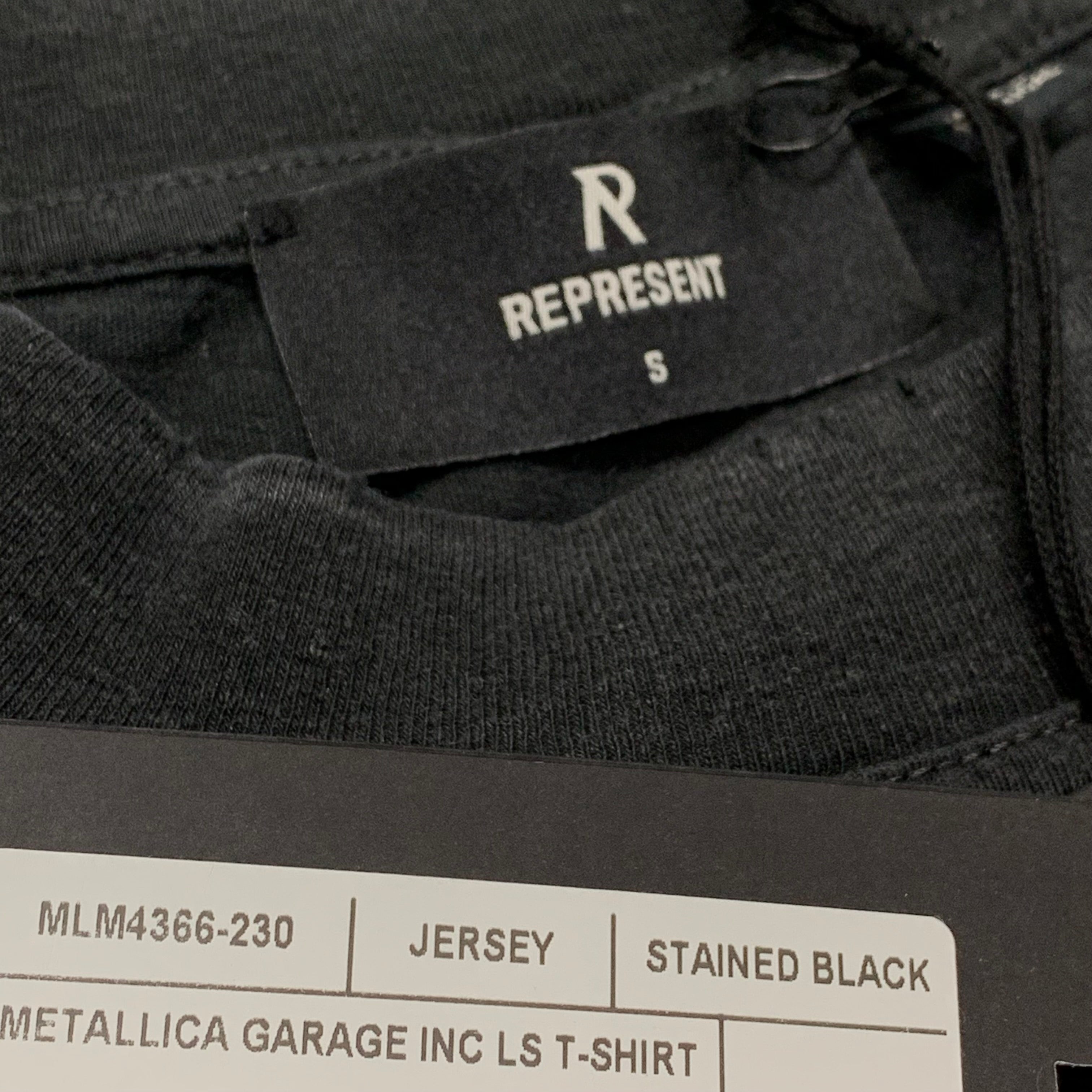Represent Small Tee Metallica Garage Inc Stained Black Long Sleeve T-Shirt