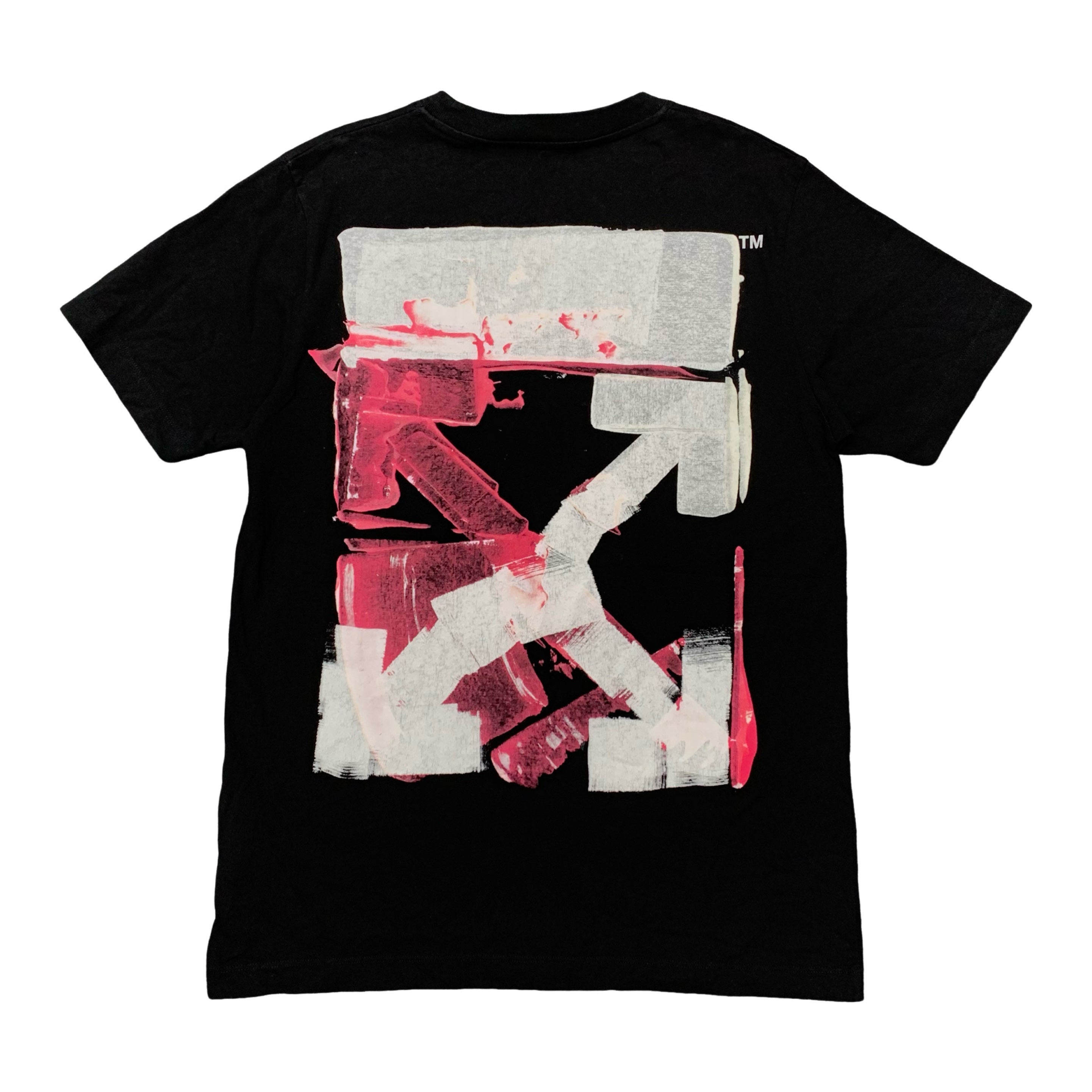 Off White Medium Tee Acrylic Arrows Black T-Shirt Virgil Abloh