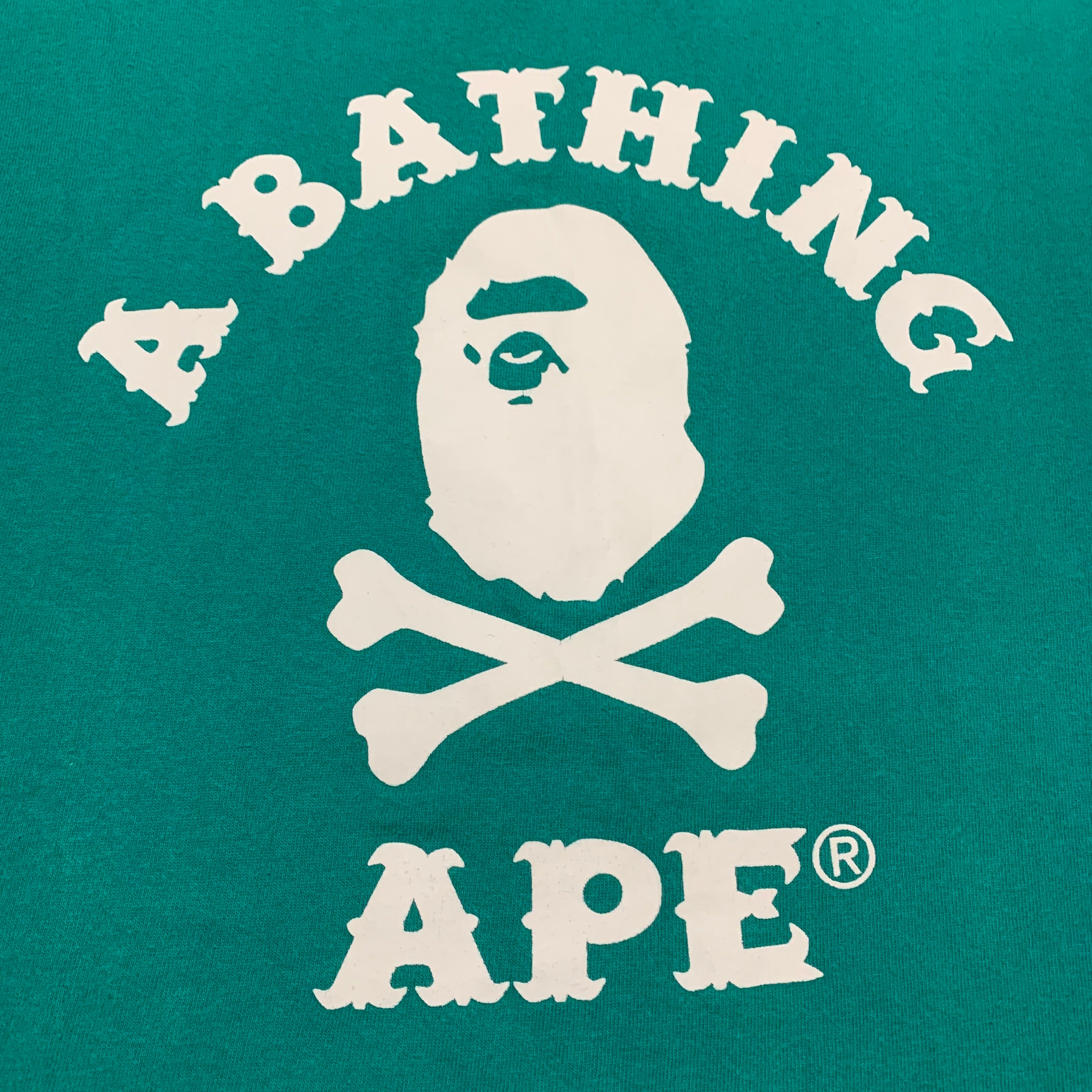 Bape Medium College Pirate Store Green Tee A Bathing Ape