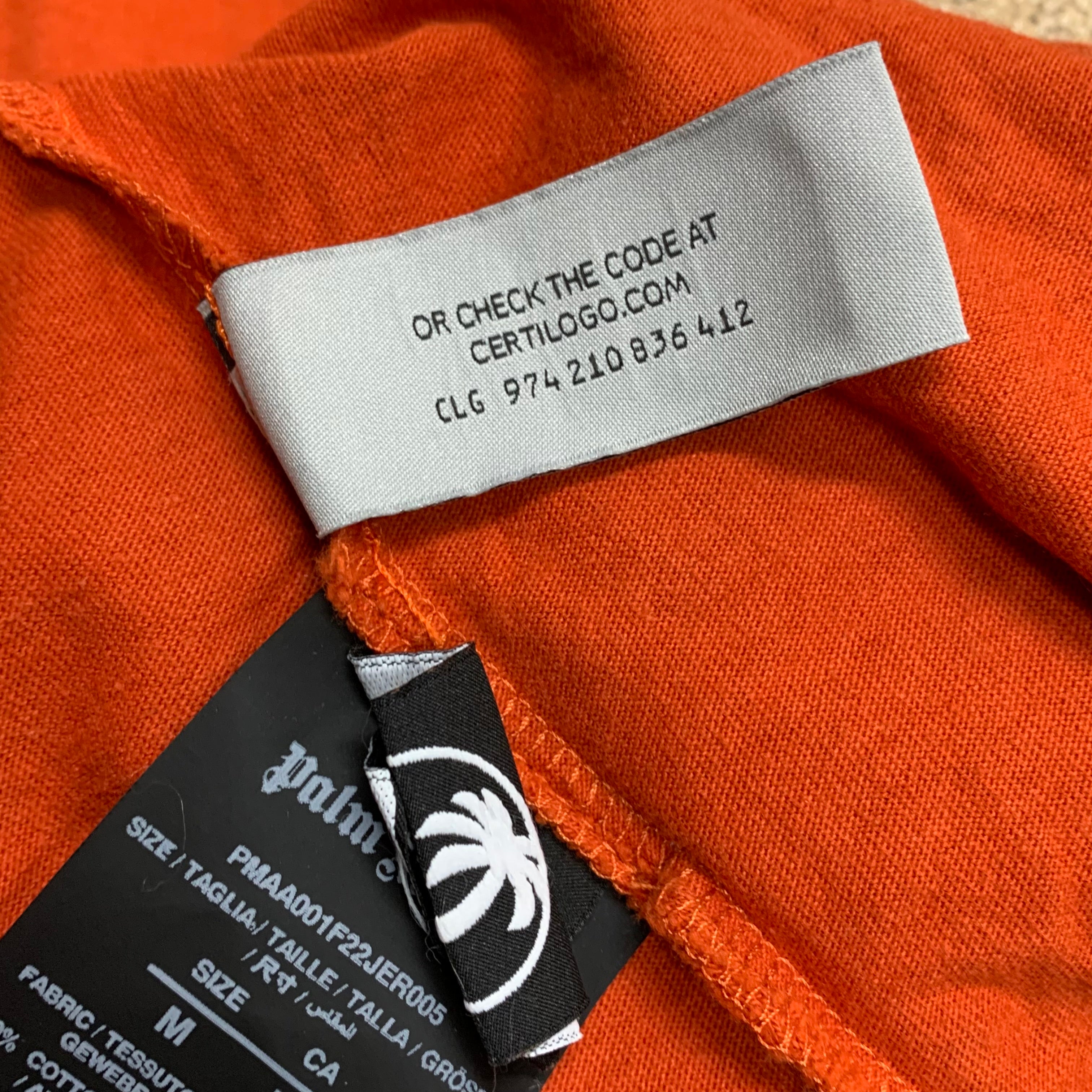 Palm Angels Medium Tee Bear Classic Orange T-Shirt