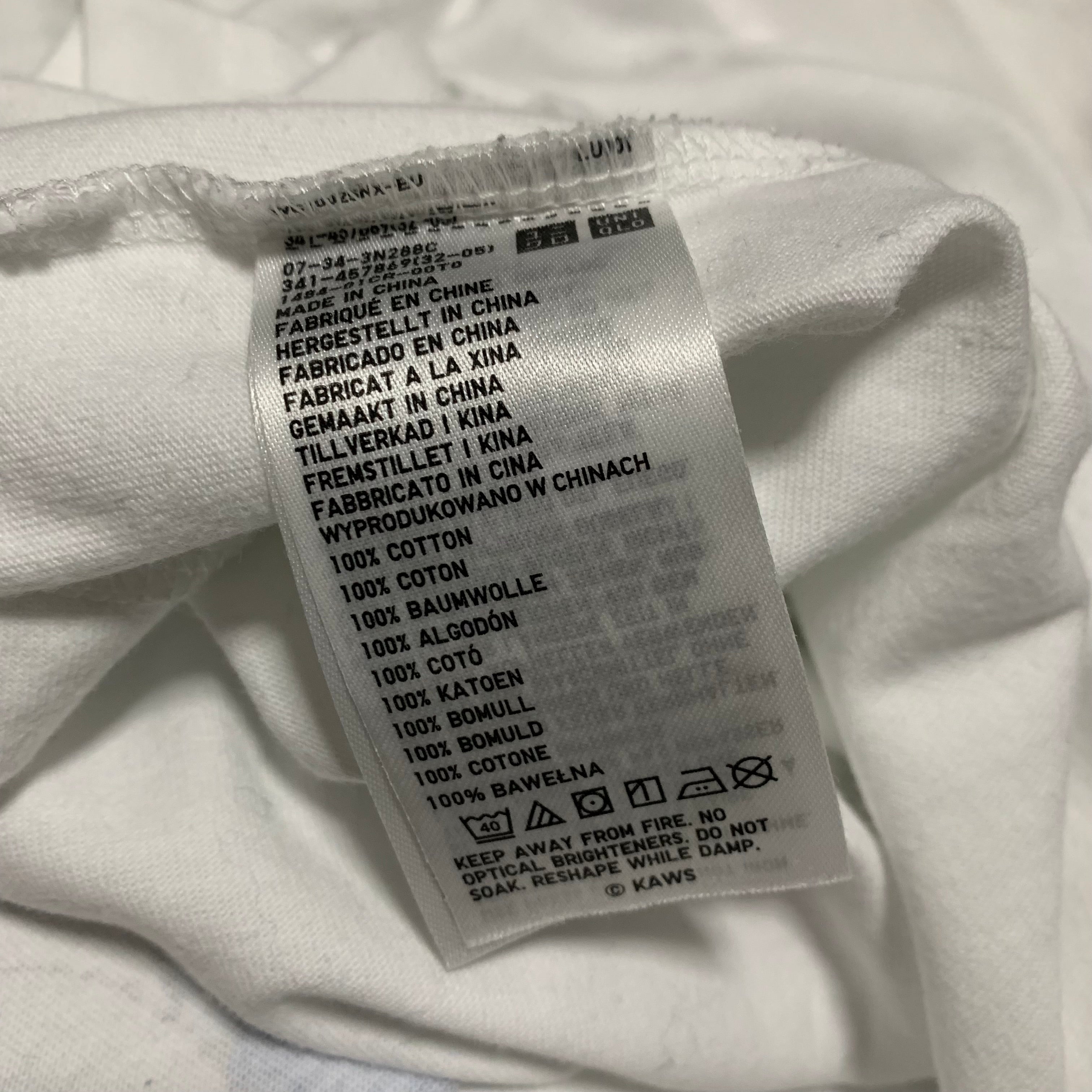 KAWS Medium Peace For All White Tee Uniqlo