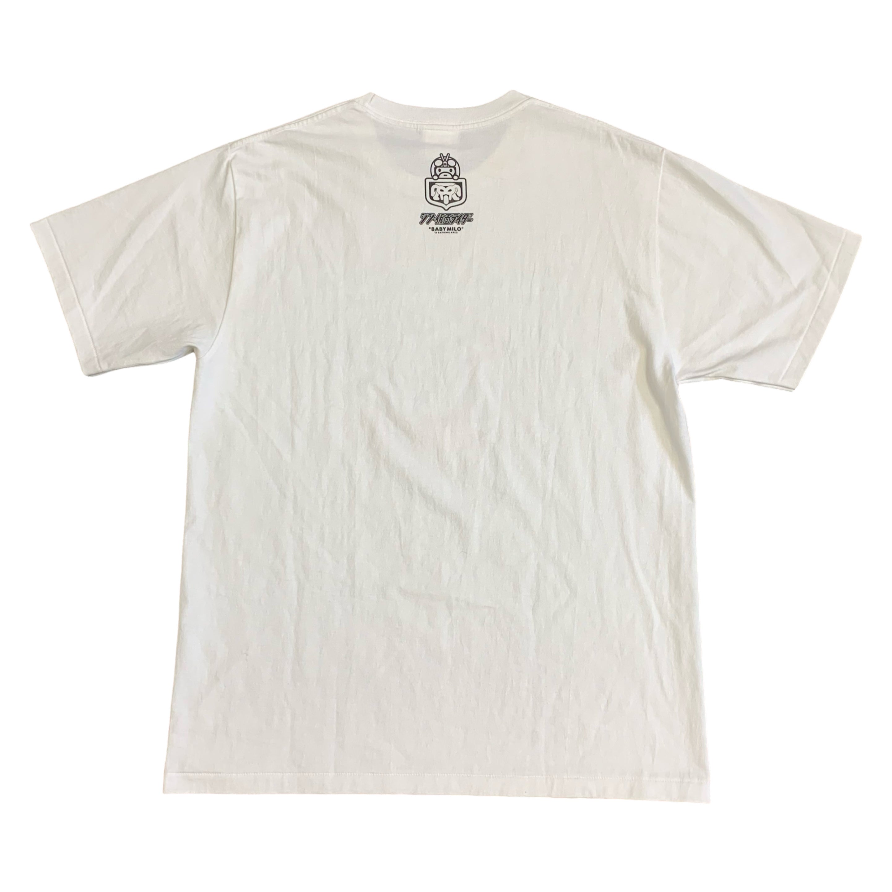 Bape Large Shin Kamen Rider Shocker Emblem ABC White T-Shirt A Bathing Ape