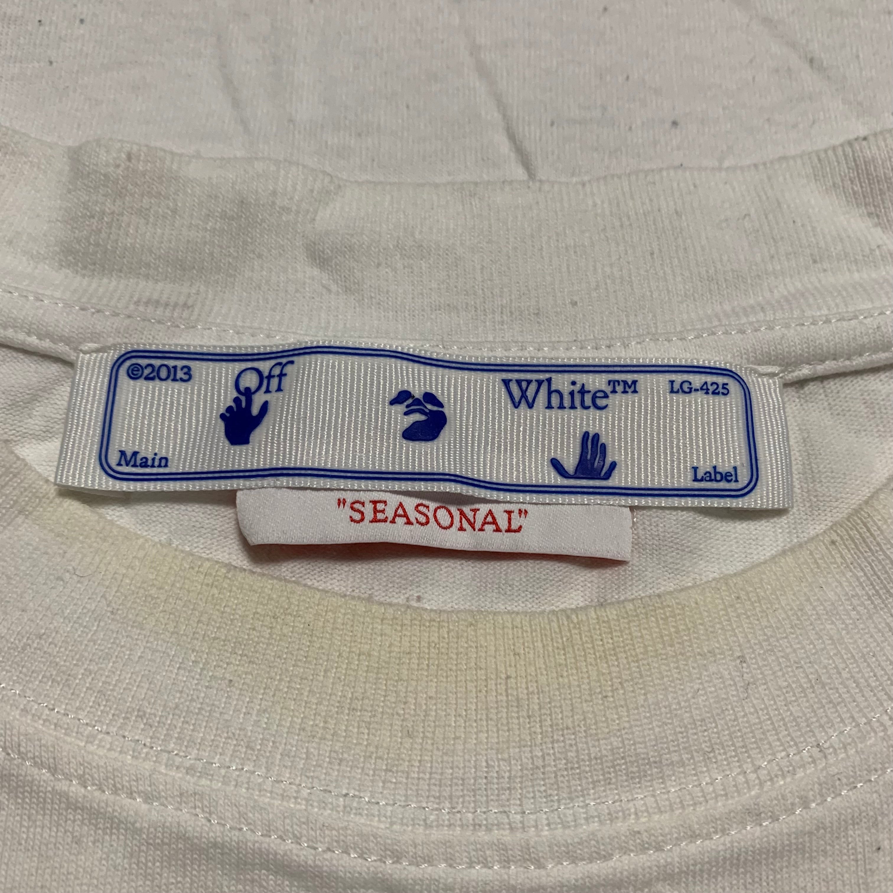 Off White XS Weed Graphic White Tee Virgil Abloh