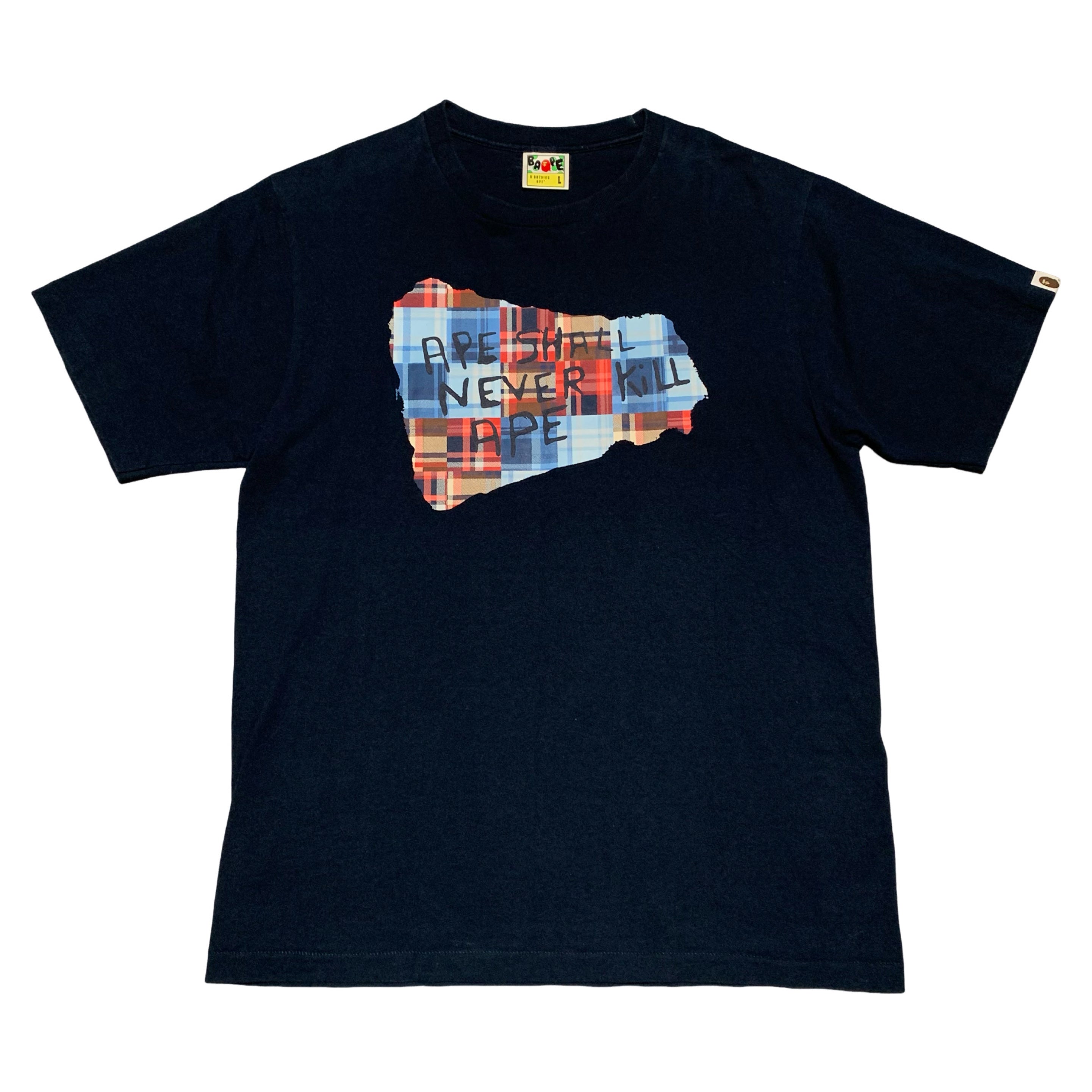 Bape Large Ape Shall Never Kill Ape Navy Blue Tee
