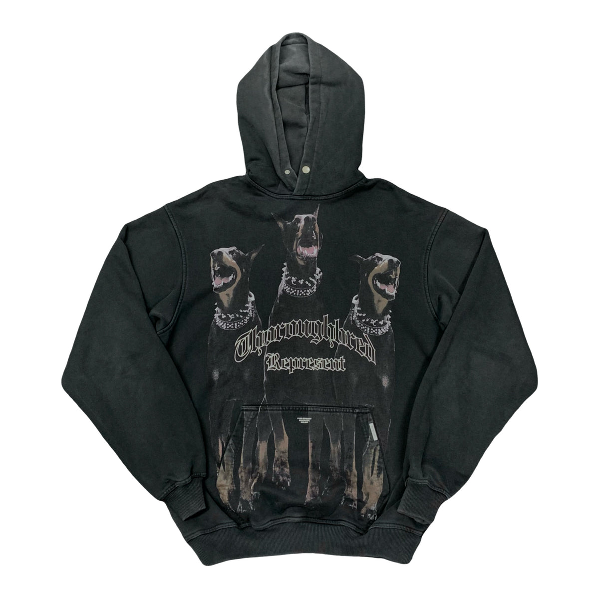 Represent XXS Hoodie Thoroughbred Dog Vintage Black Hoodie