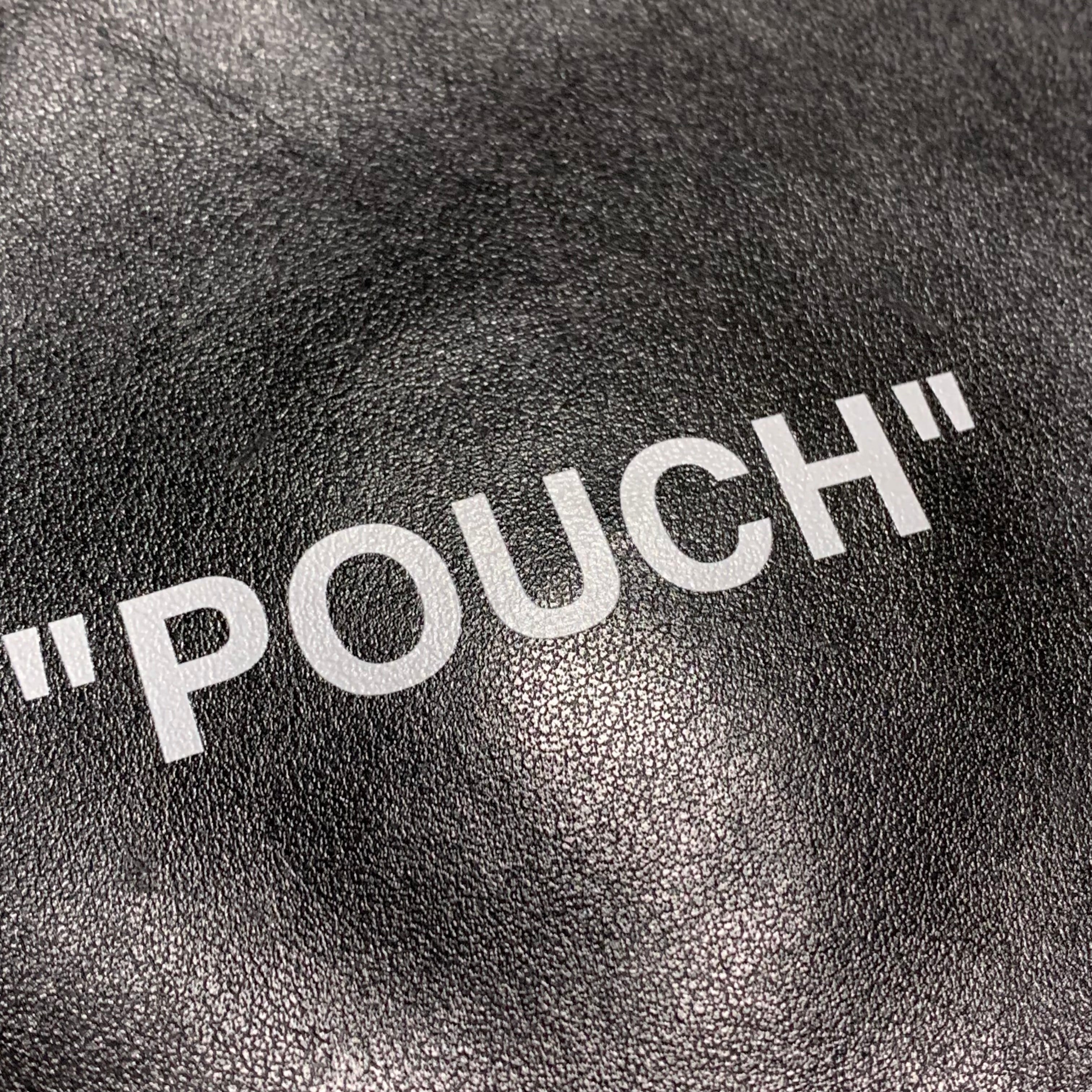 Off White Wallet Coin Pouch Quote Black Leather Virgil Abloh