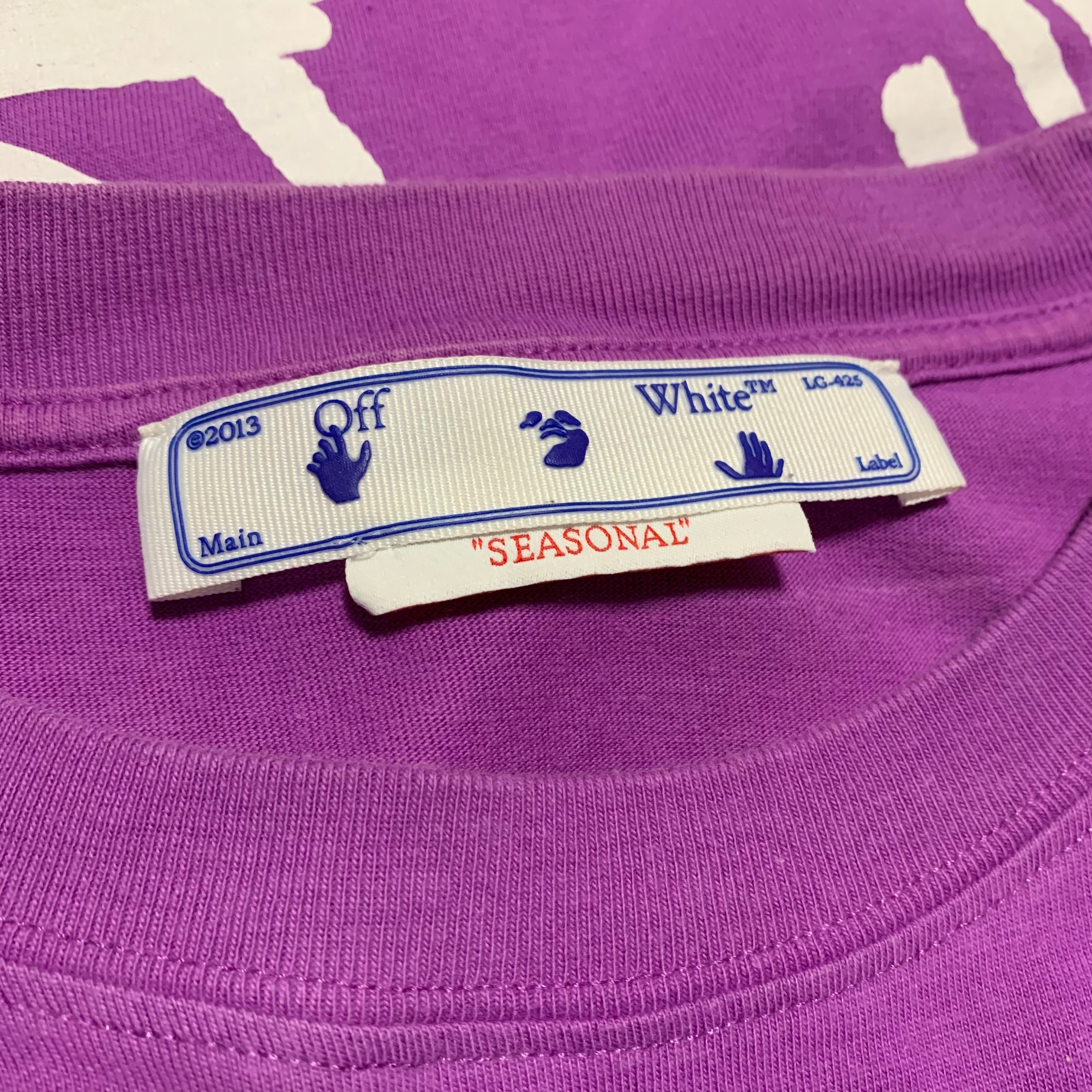 Off White Medium Hand Arrow Purple Tee Virgil Abloh