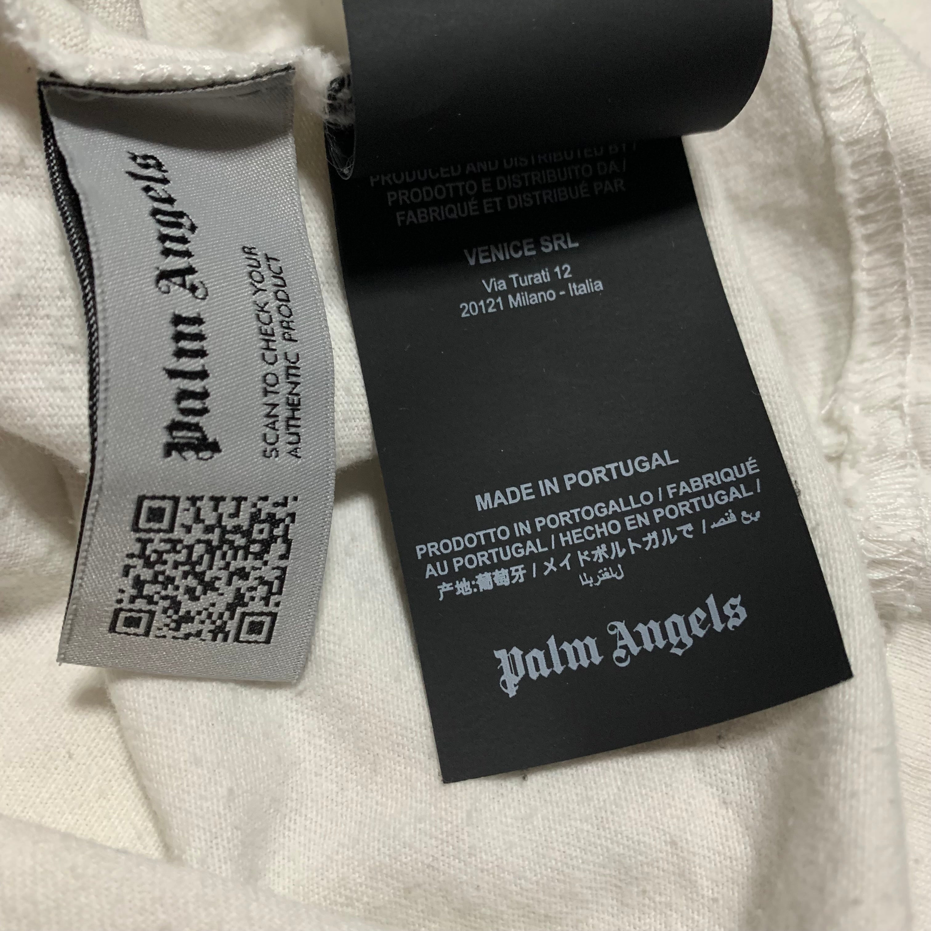 Palm Angels Small Palm Tree Graphic White Tee