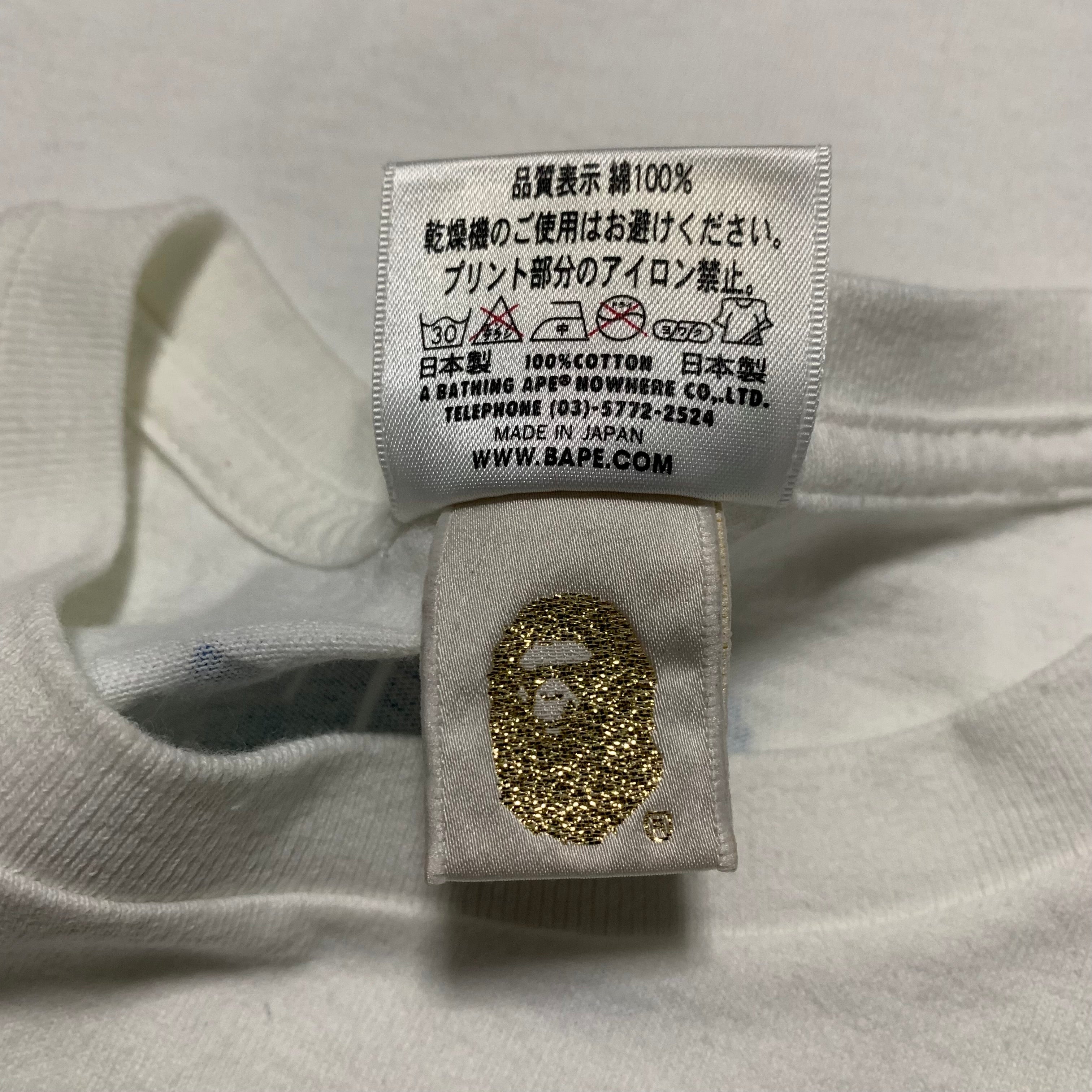 Bape Large Undefeated Surfing Ape Head White Tee A Bathing Ape