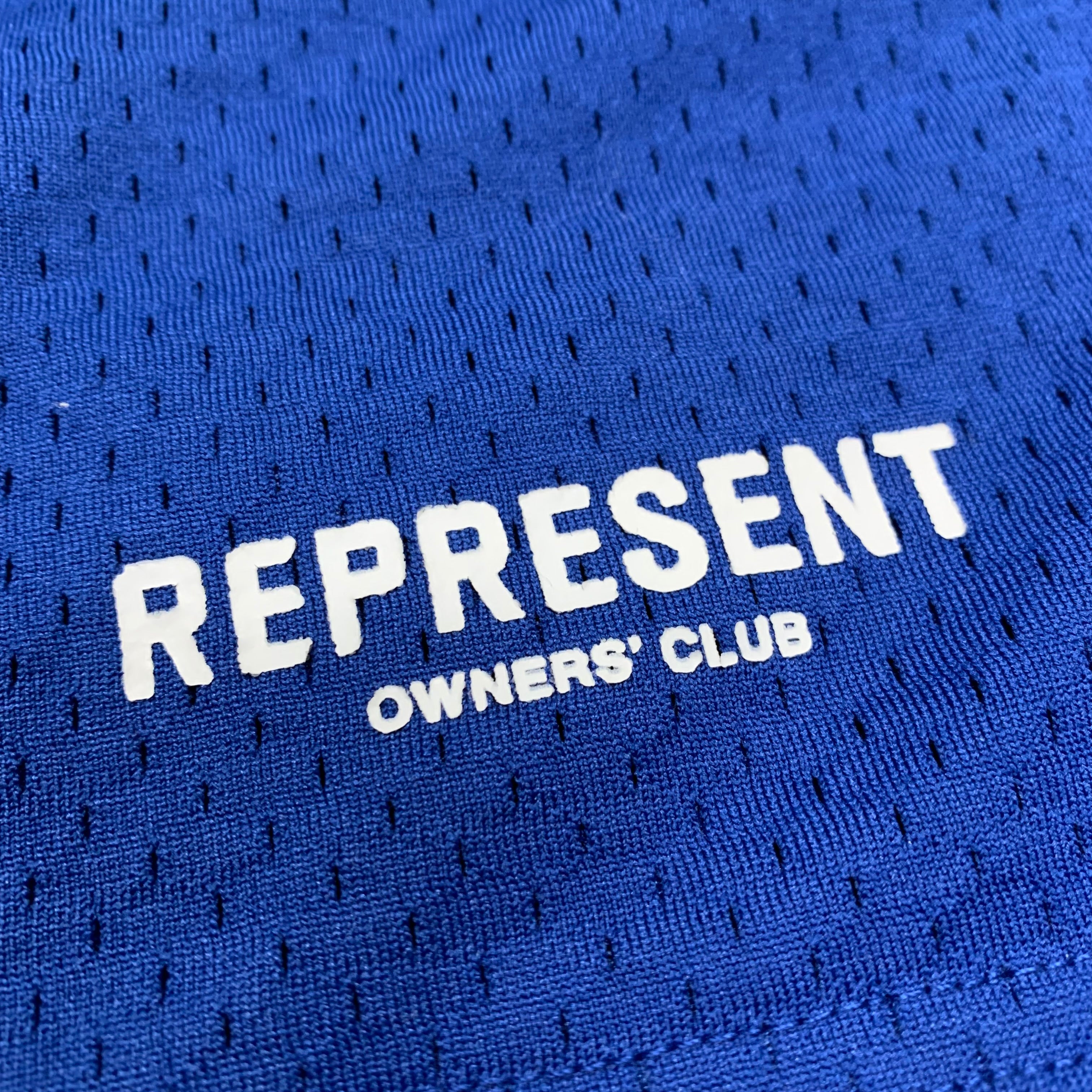 Represent Small Shorts Owners Club Blue Mesh Zip Shorts