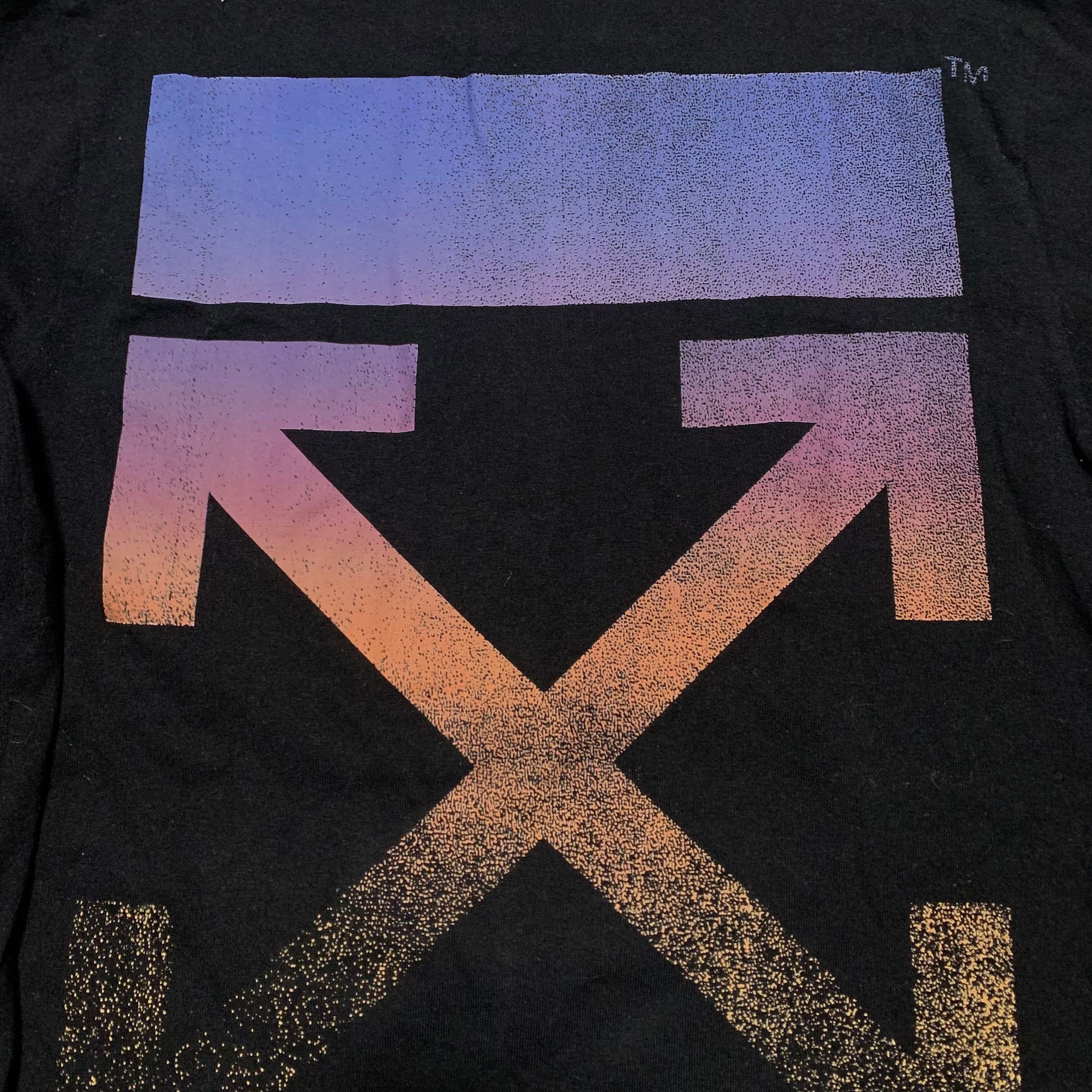 Off White Small Degrade Arrows Black Long Sleeve Tee Virgil Abloh