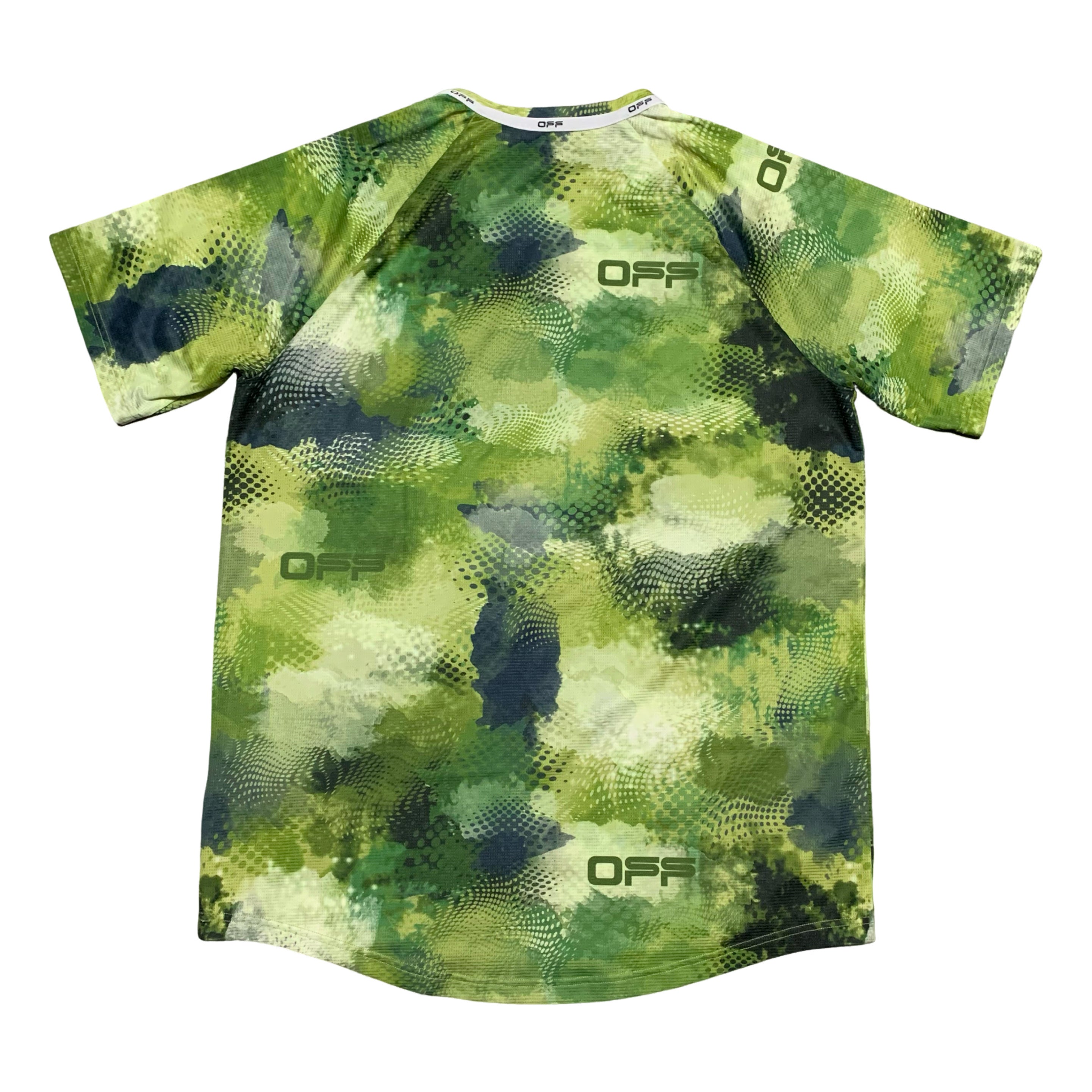 Off White Medium Active Camo Logo Green Tee Virgil Abloh