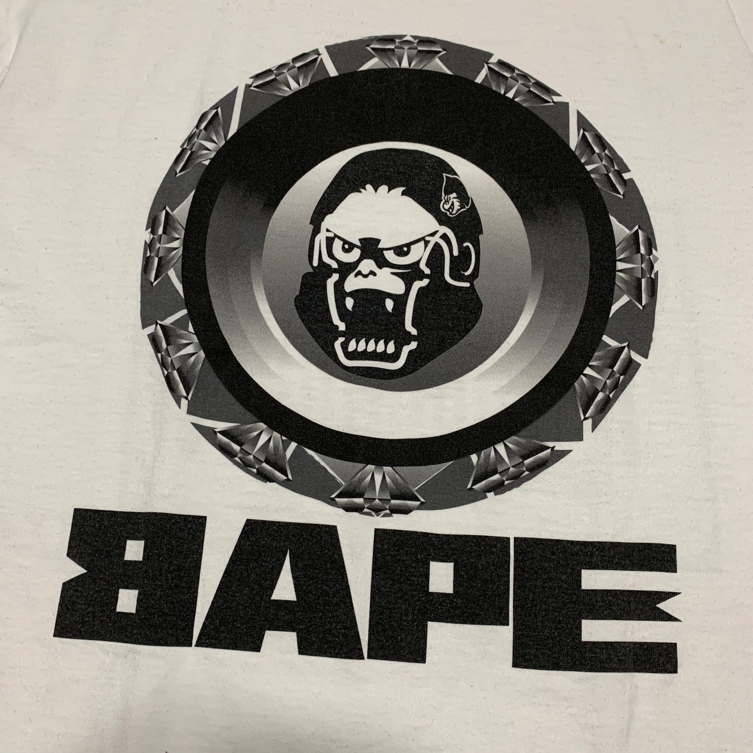 Bape Large Graphic White Tee A Bathing Ape Barcode 2005