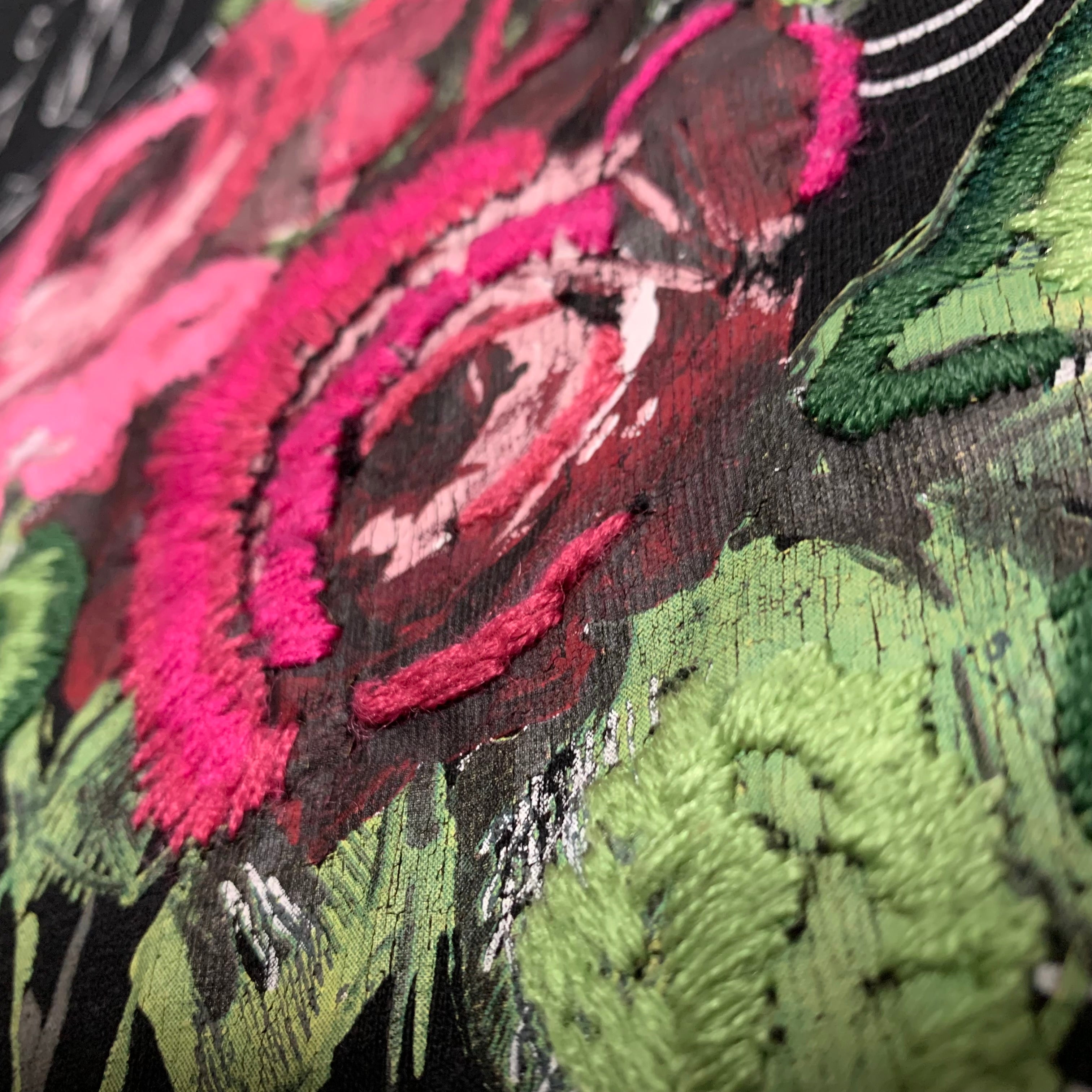 Palm Angels Medium End Clothing Big Rose Black Tee