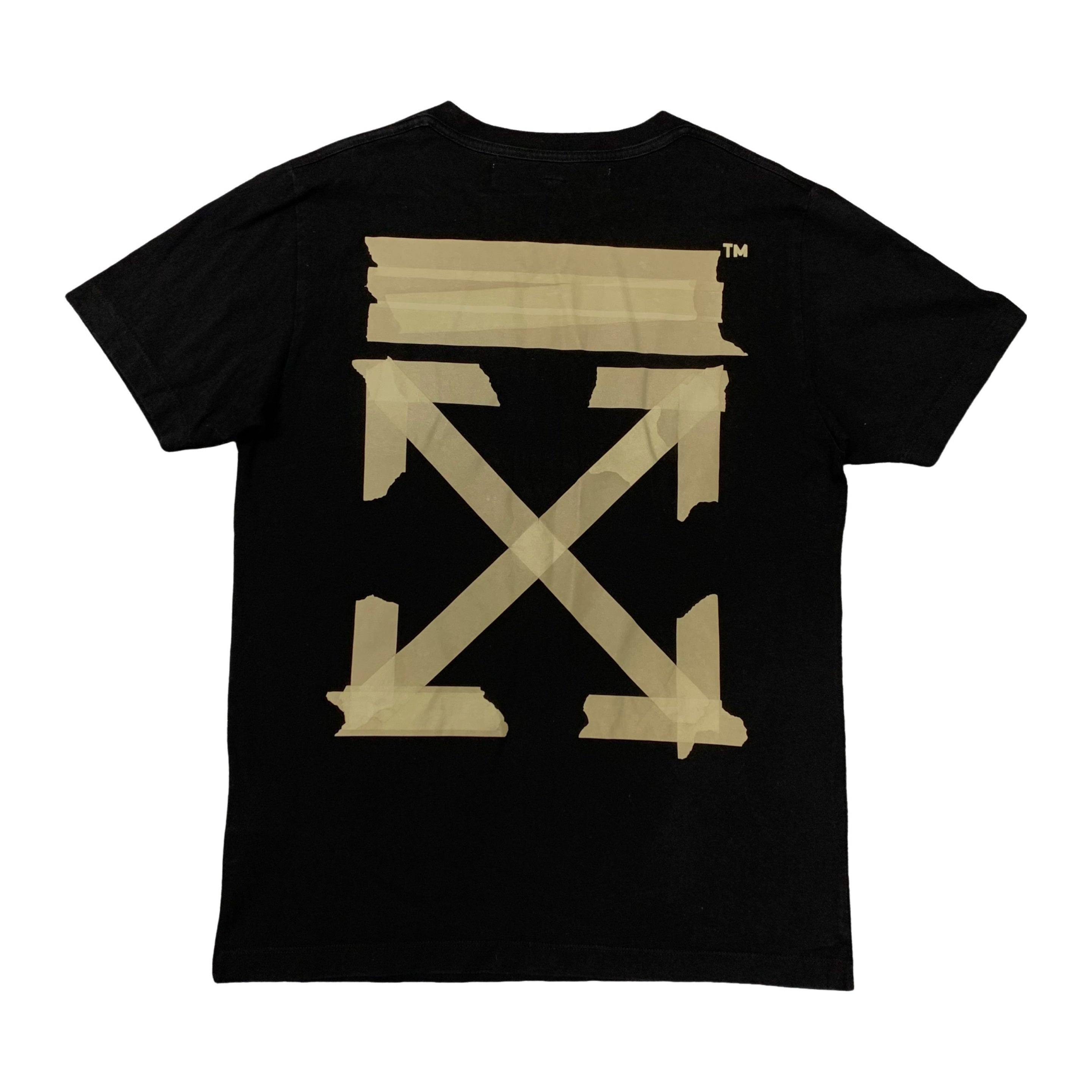 Off White Medium Tee Tape Arrows Black T-Shirt Virgil Abloh