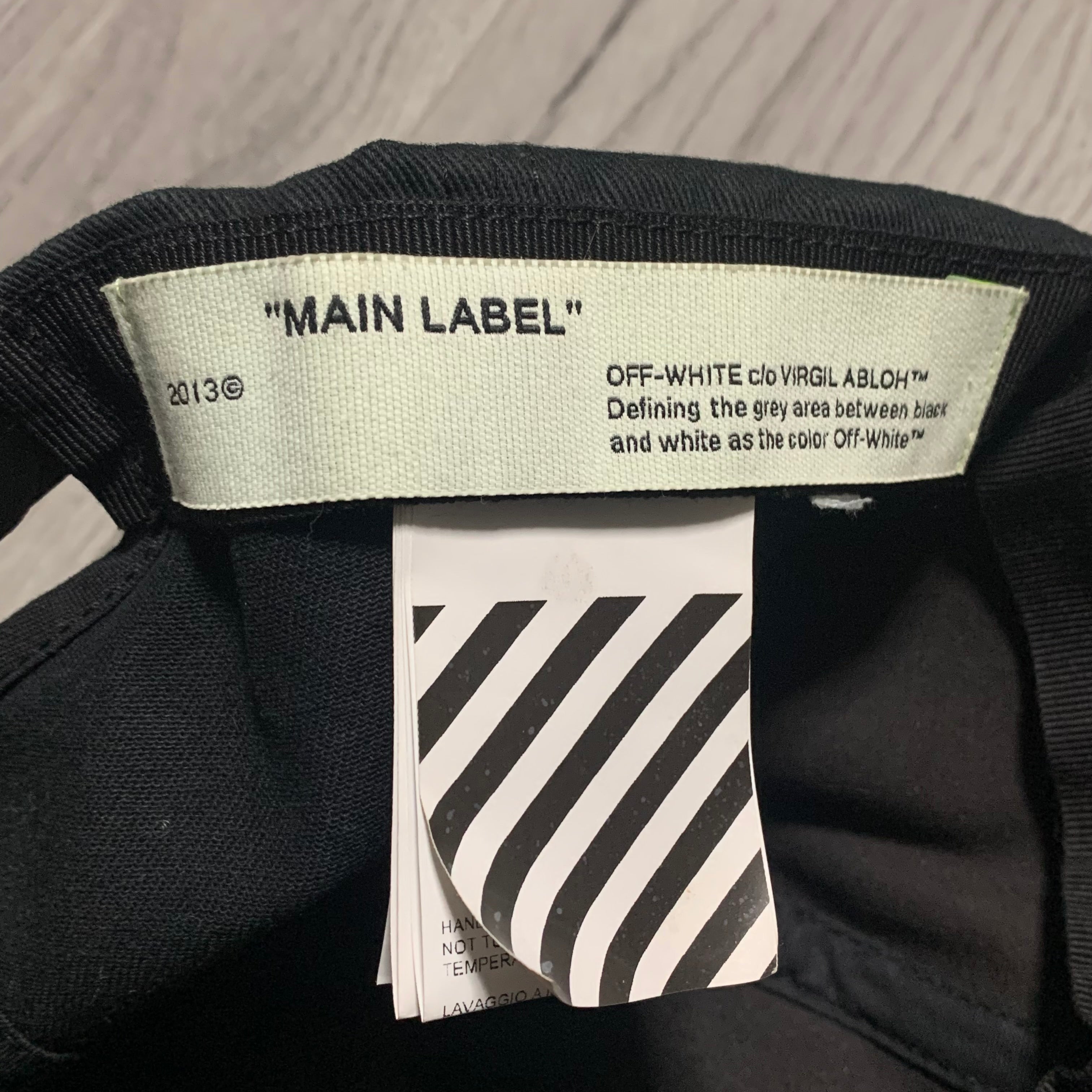 Off White Cap Diag Black Baseball Cap Hat Virgil Abloh