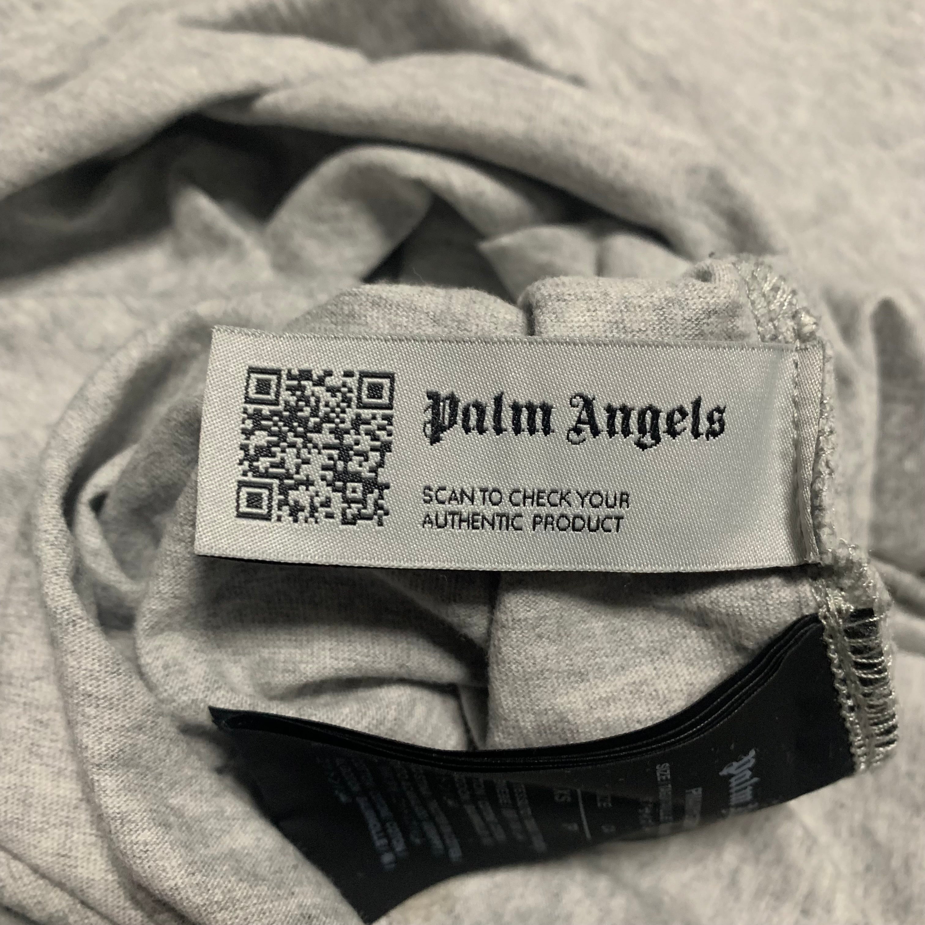 Palm Angels XS Paint Splatter Logo Grey Tee