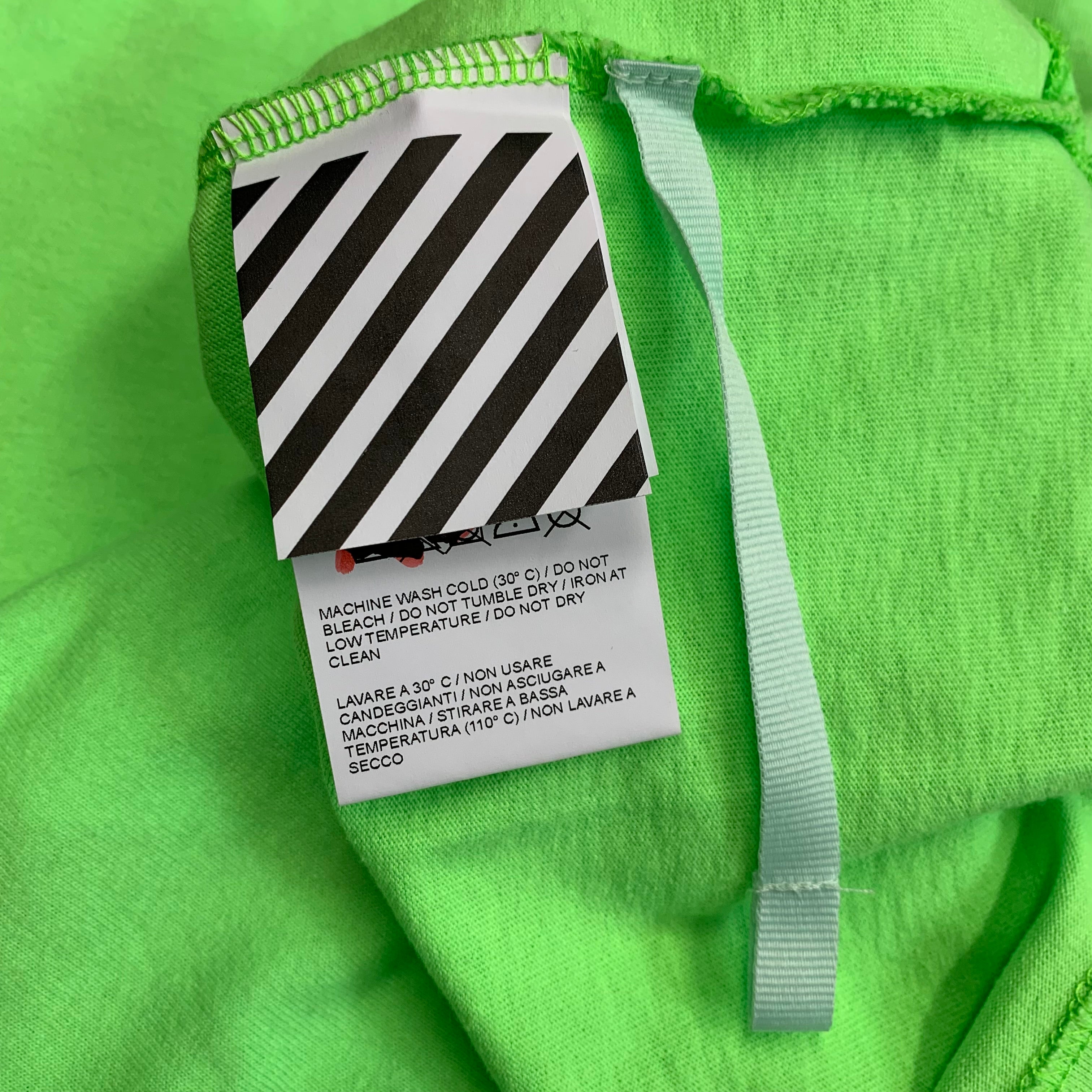 Off White XS Tee Empty Gallery Staff Green T-Shirt Virgil Abloh