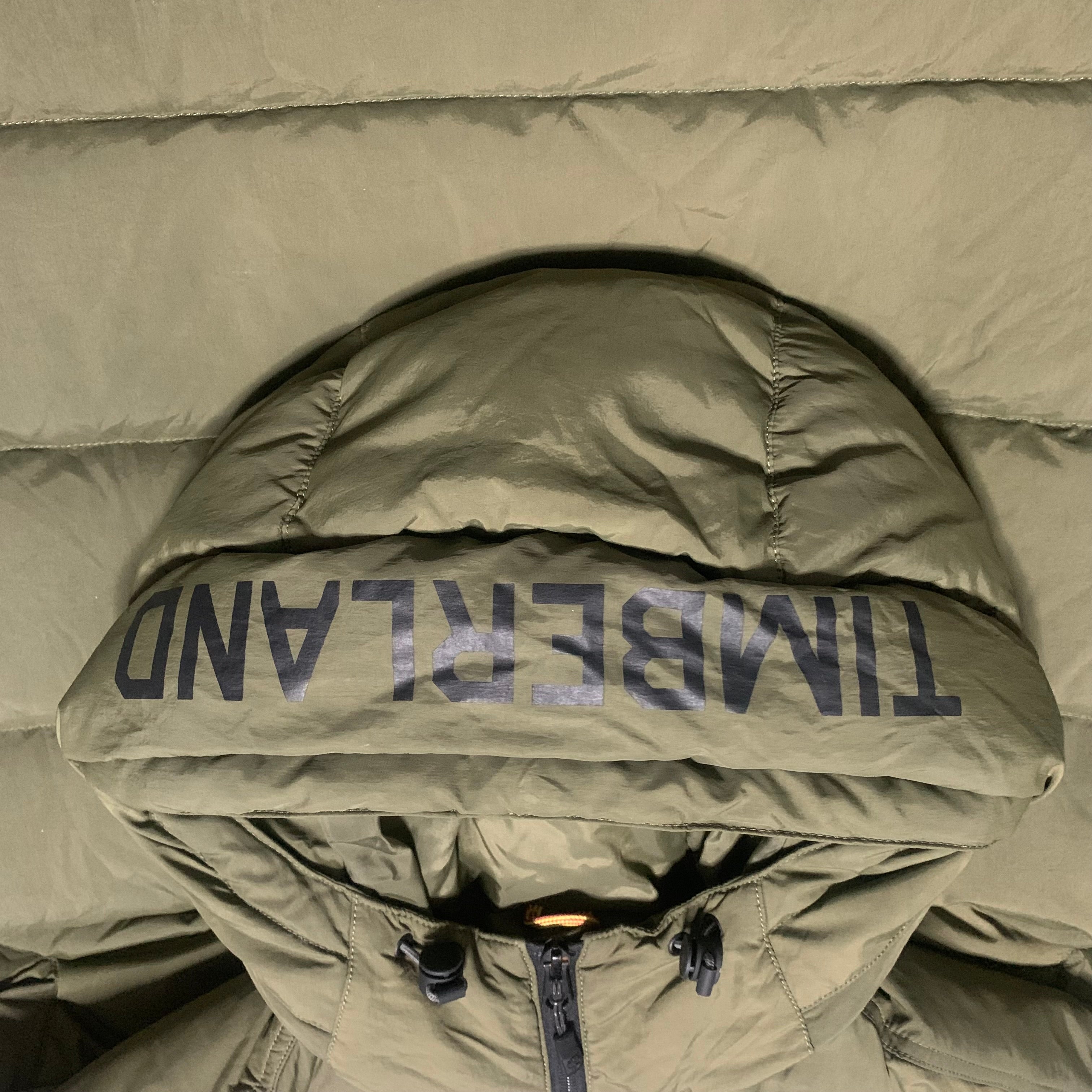 Timberland Small Puffer Jacket Khaki Green Hooded Jacket