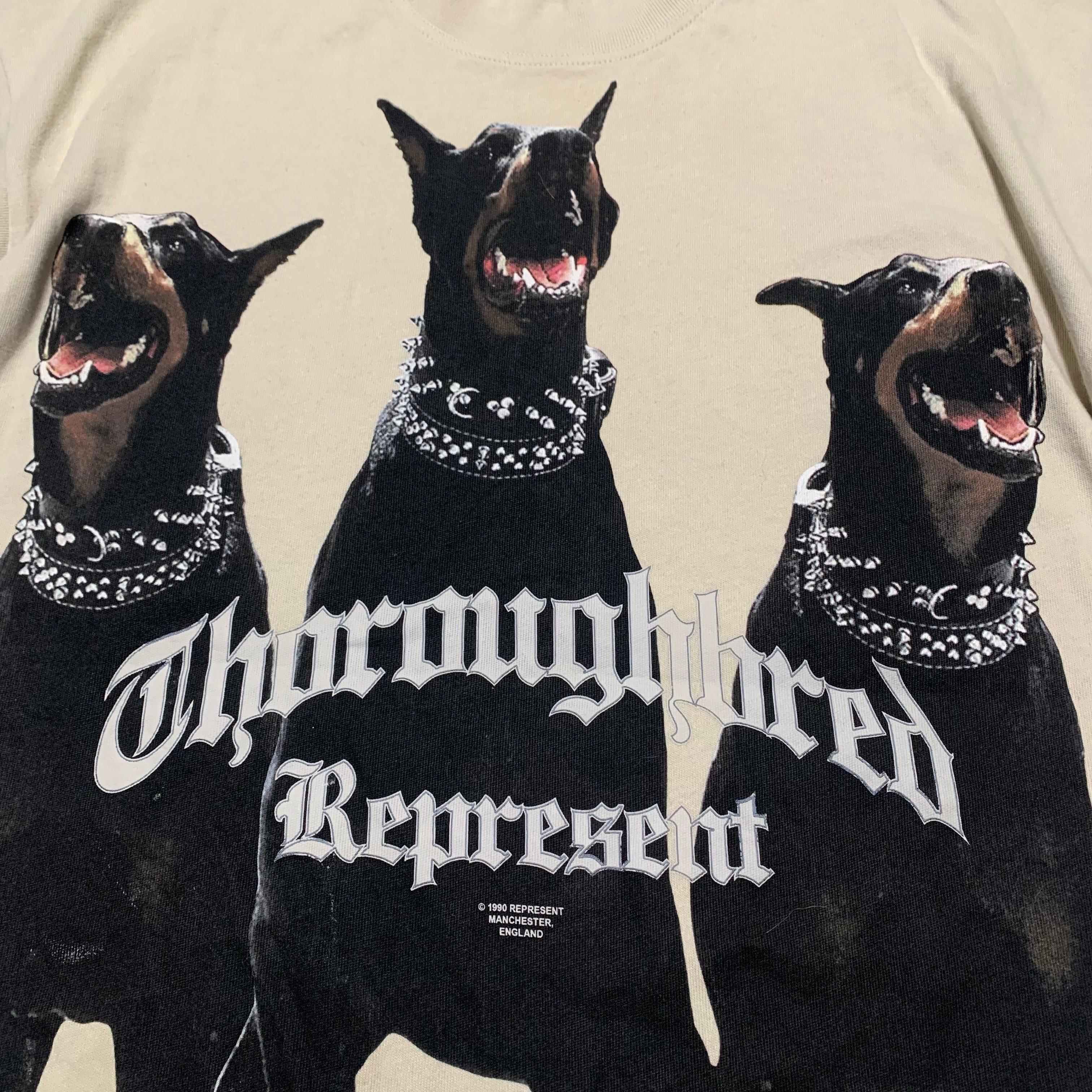 Represent Small Thoroughbred Dog Vintage White Tee