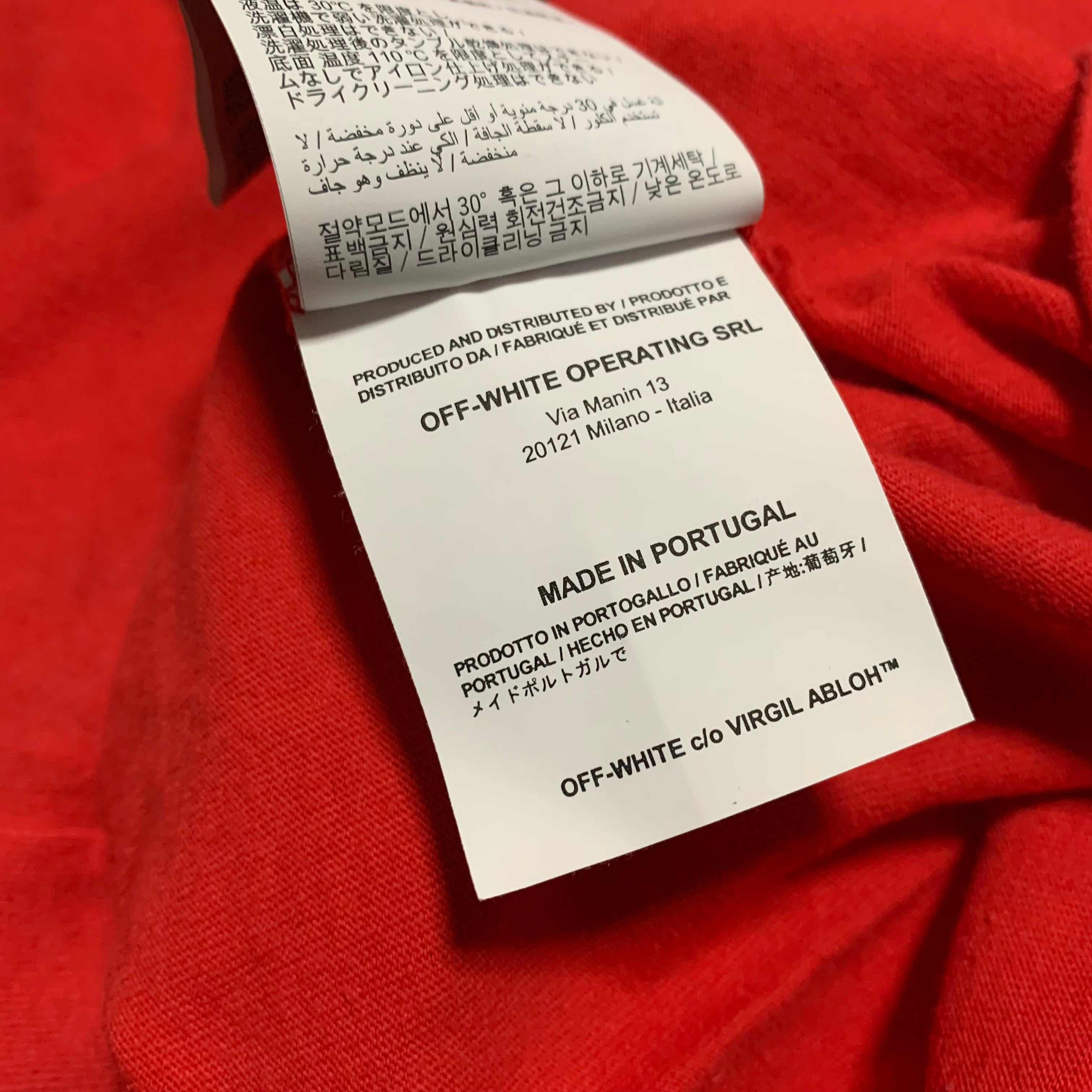 Off White Small Arrows Red Tee Virgil Abloh