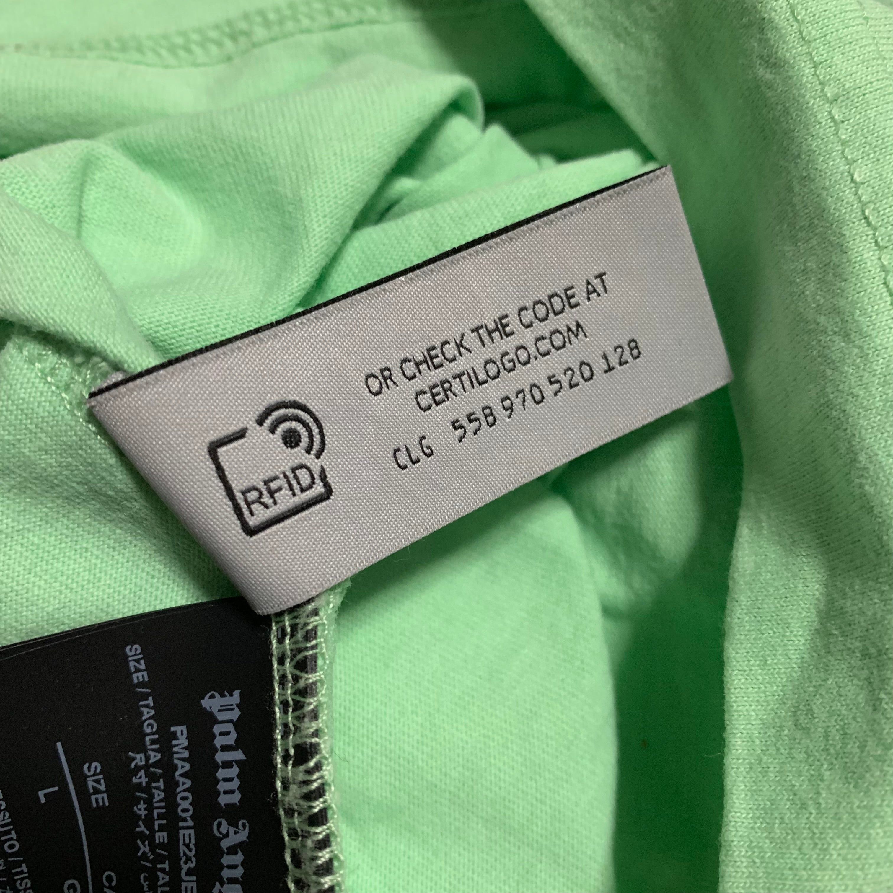 Palm Angels Large Tee Sketchy Douby Classic Mint Green T-Shirt