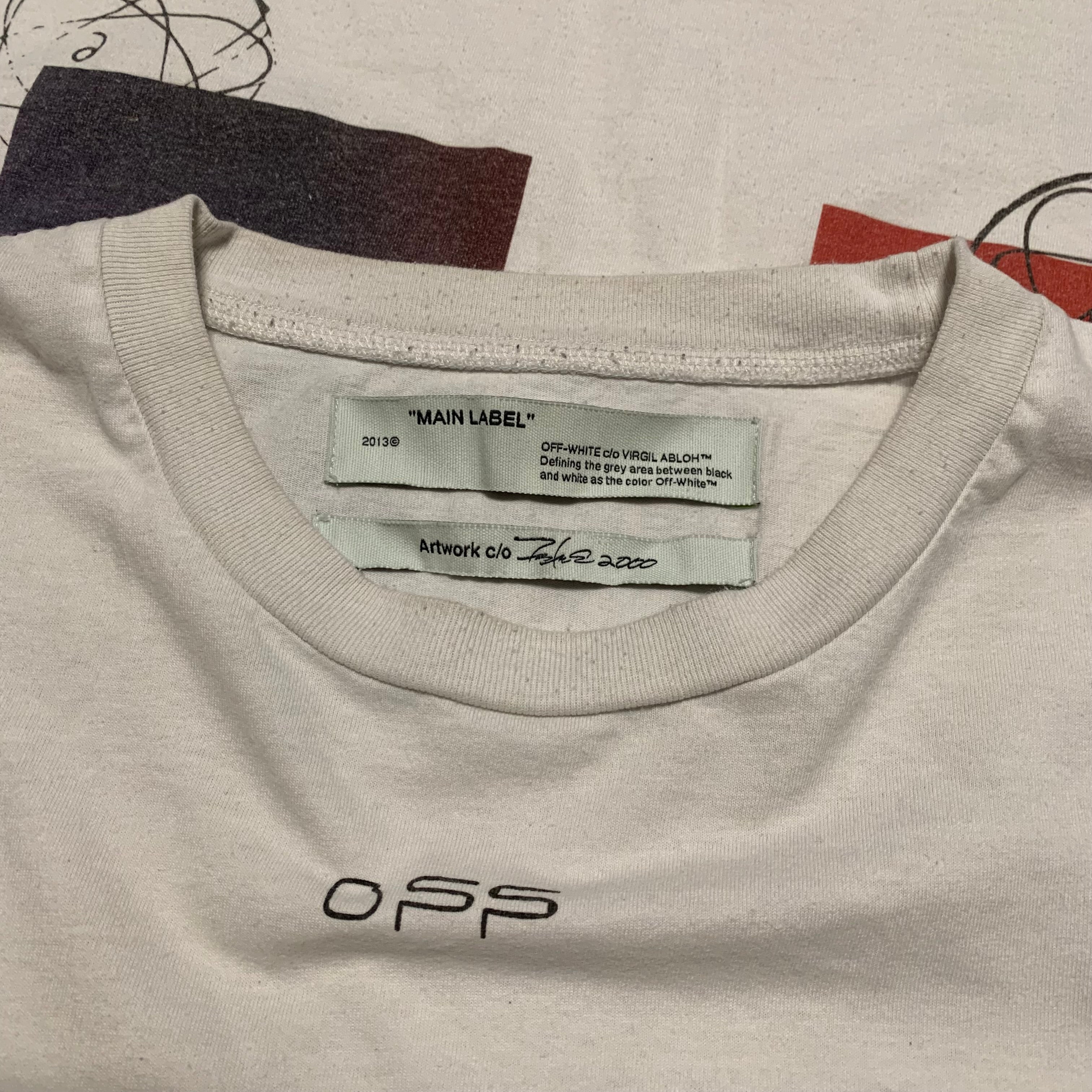 Off White XL Futura Arrows White Tee Virgil Abloh