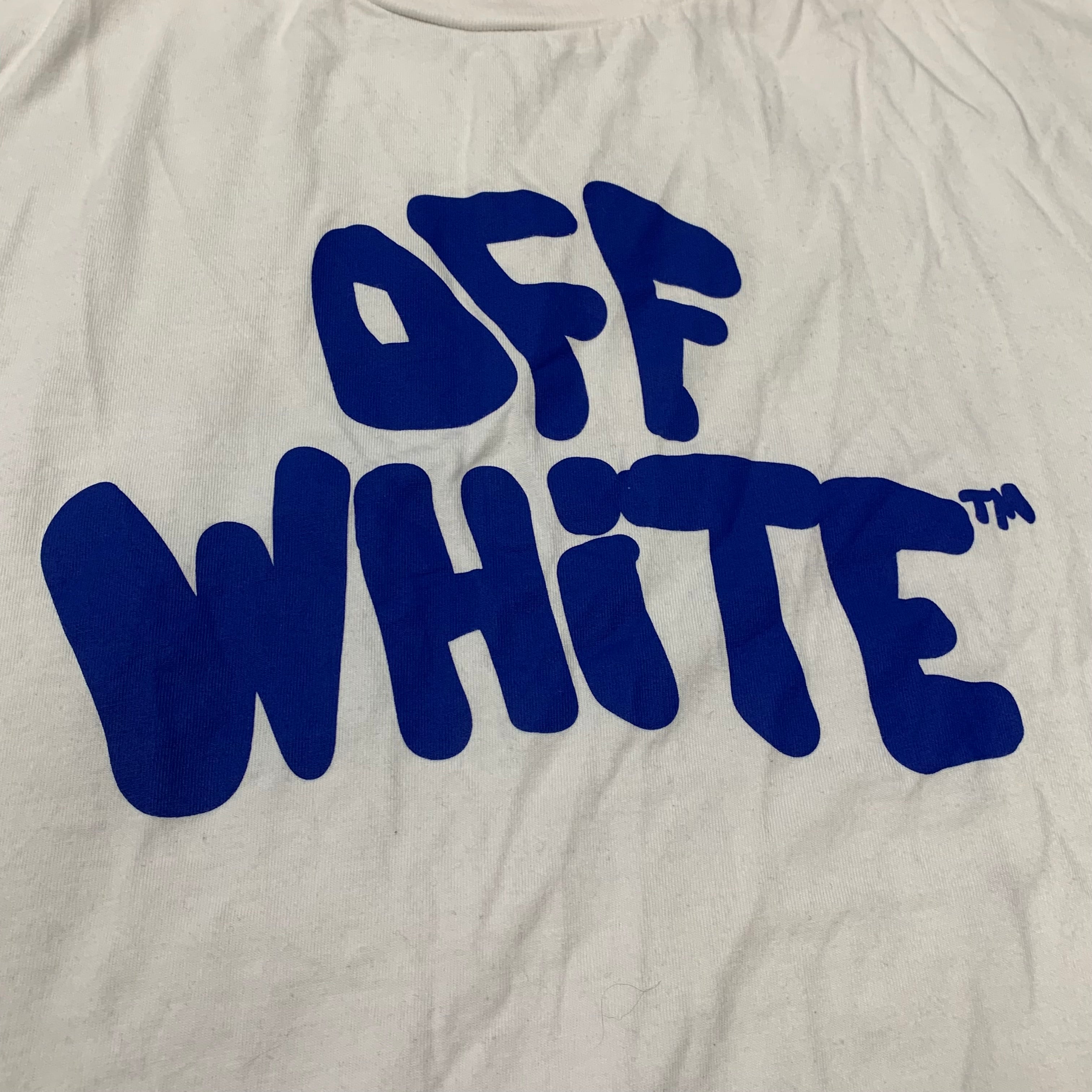 Off White Small Tee 70s Type Casual White T-Shirt Virgil Abloh