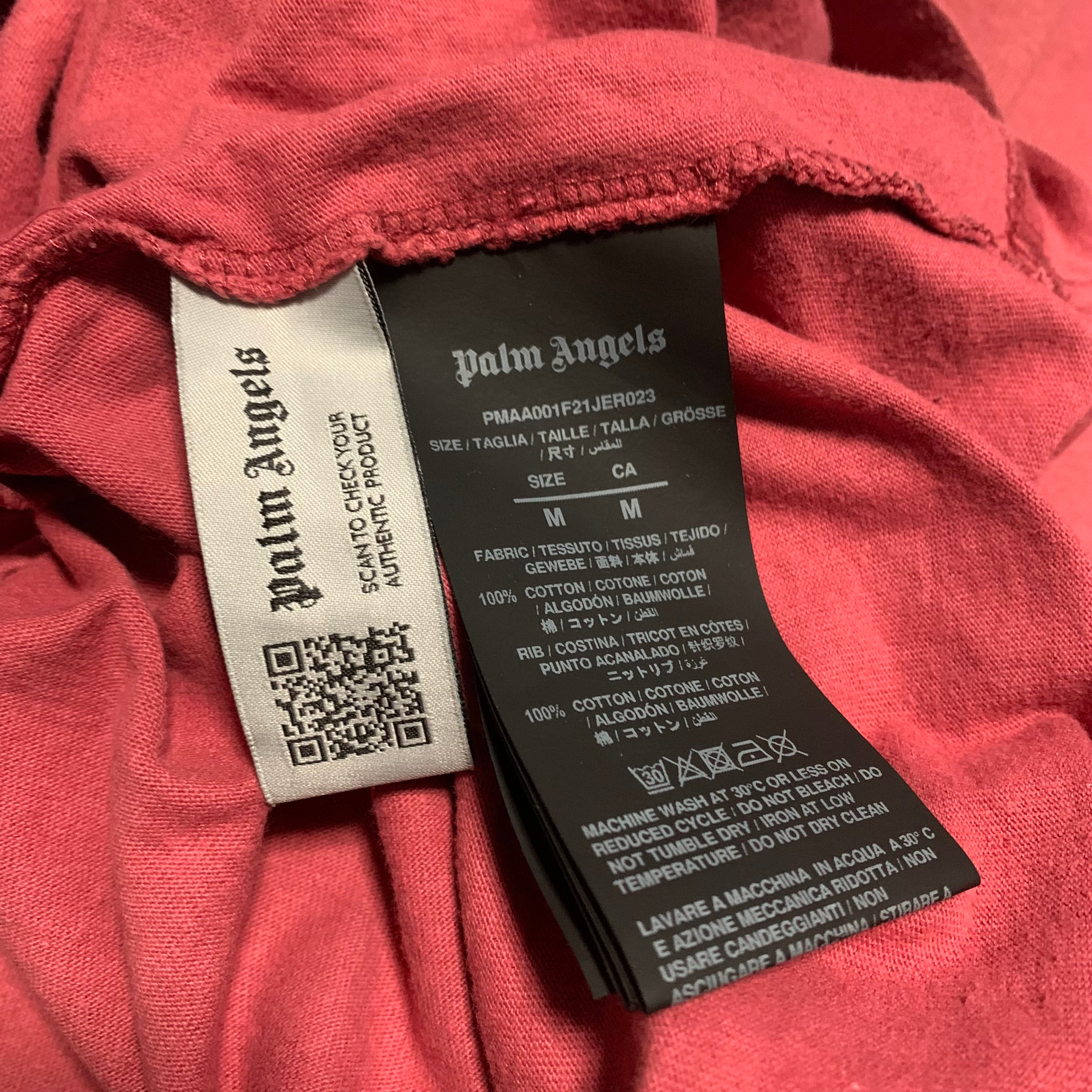 Palm Angels Medium Classic Bear Burgundy Pink Tee