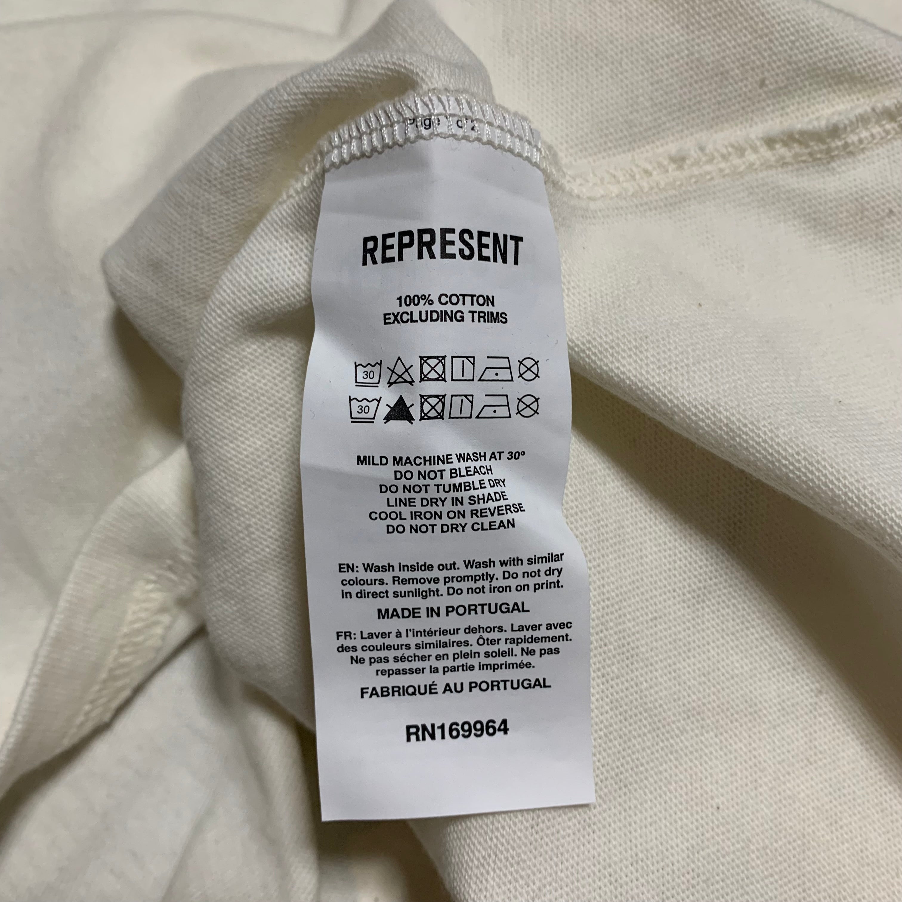 Represent Large Archangel Flat White Tee