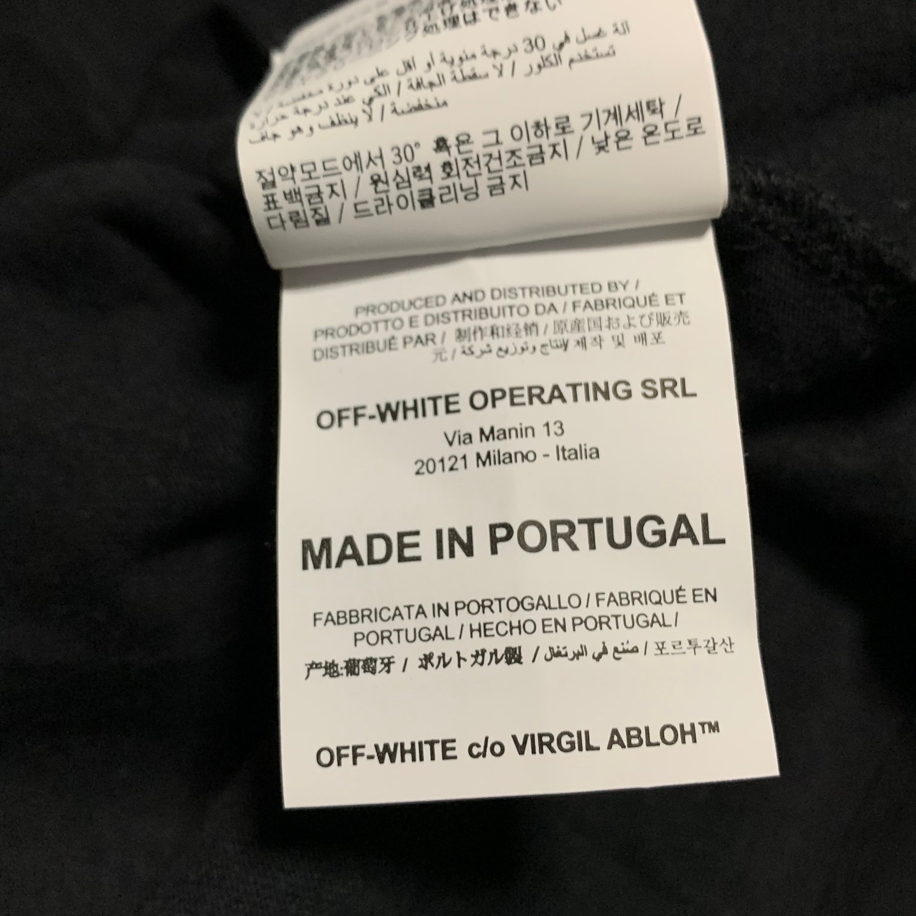 Off White Medium Fence Arrows Black Tee Virgil Abloh