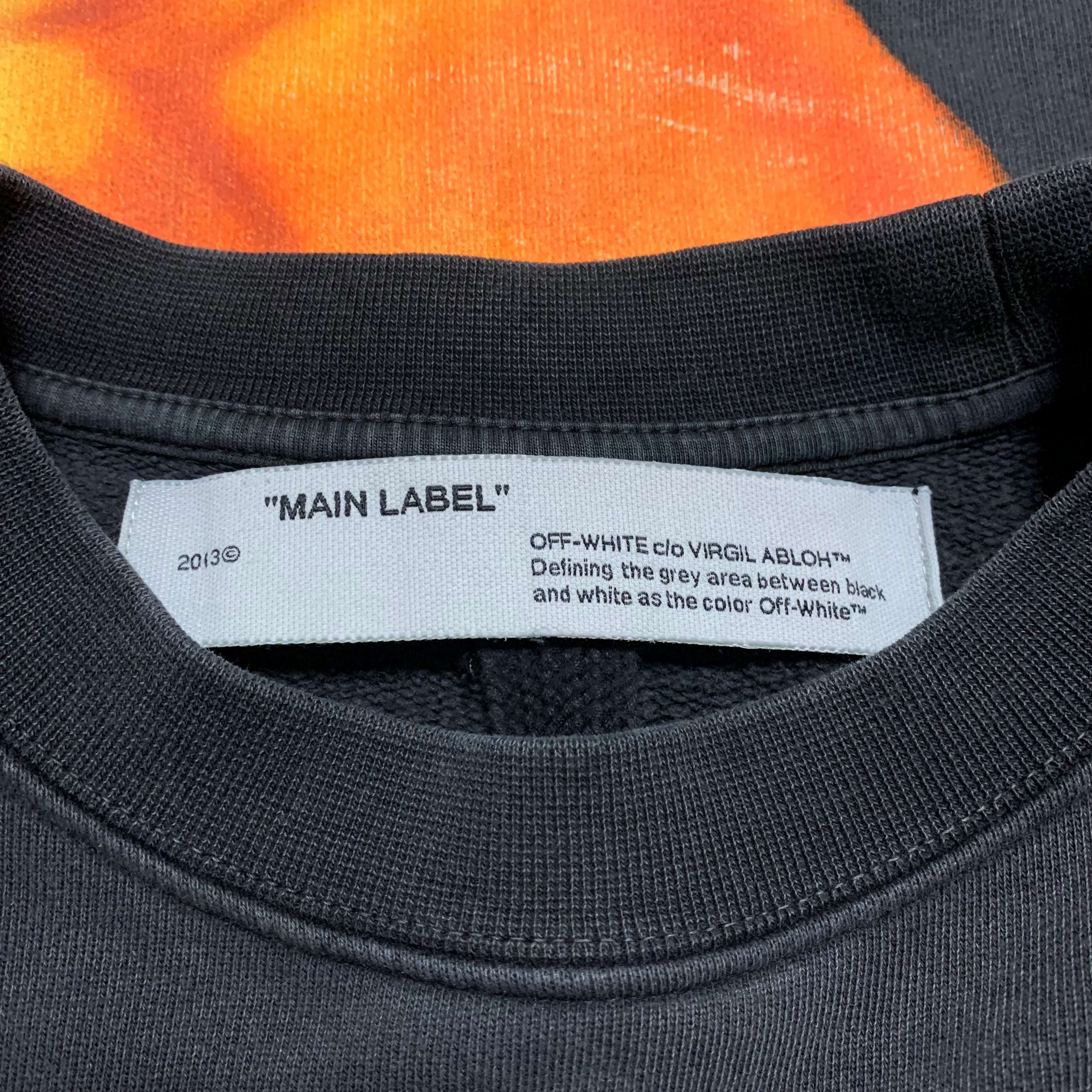Off White Medium Hand Logo Off Black Sweatshirt Crewneck Virgil Abloh