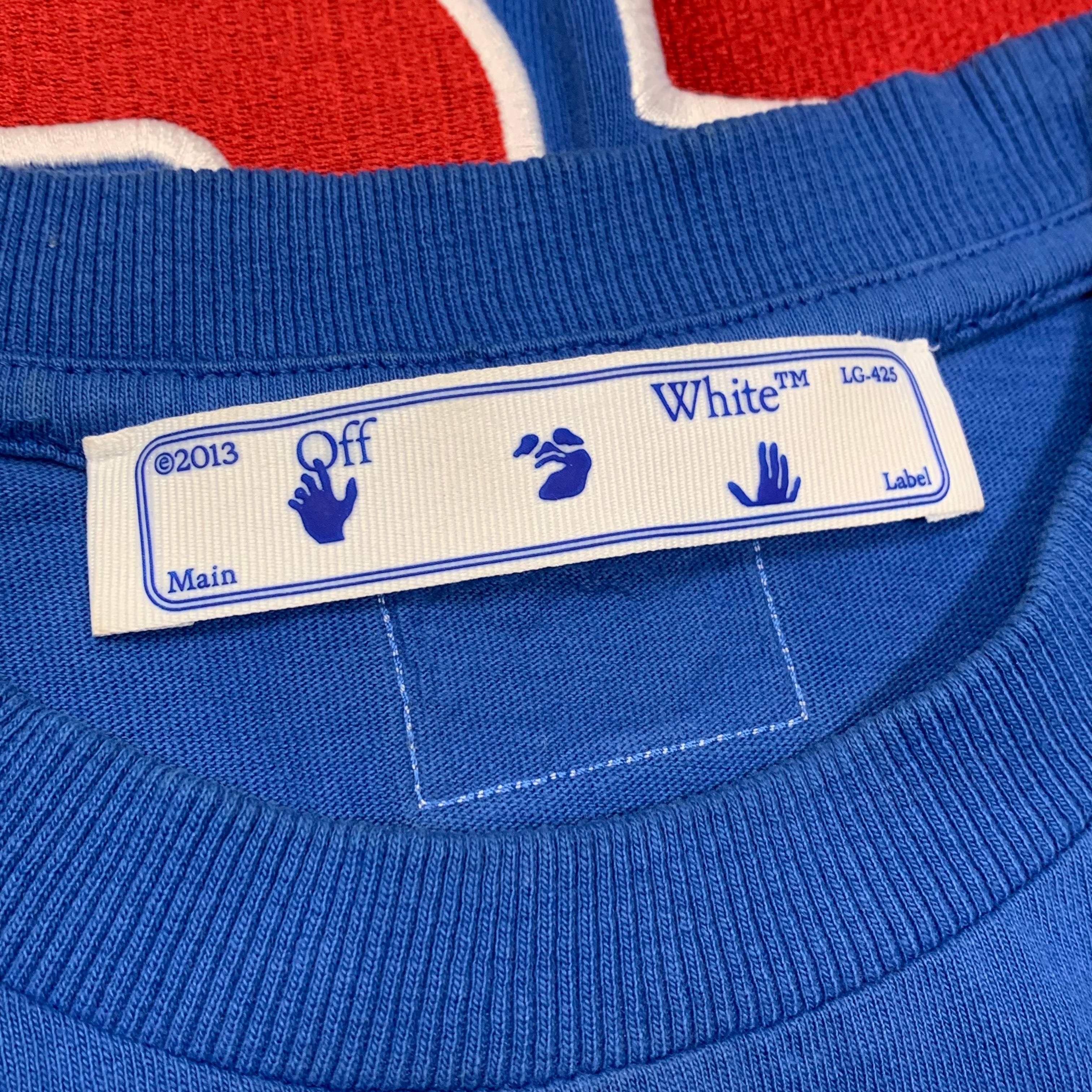 Off White Small Tee MLB Chicago Cubs Blue T-Shirt Virgil Abloh