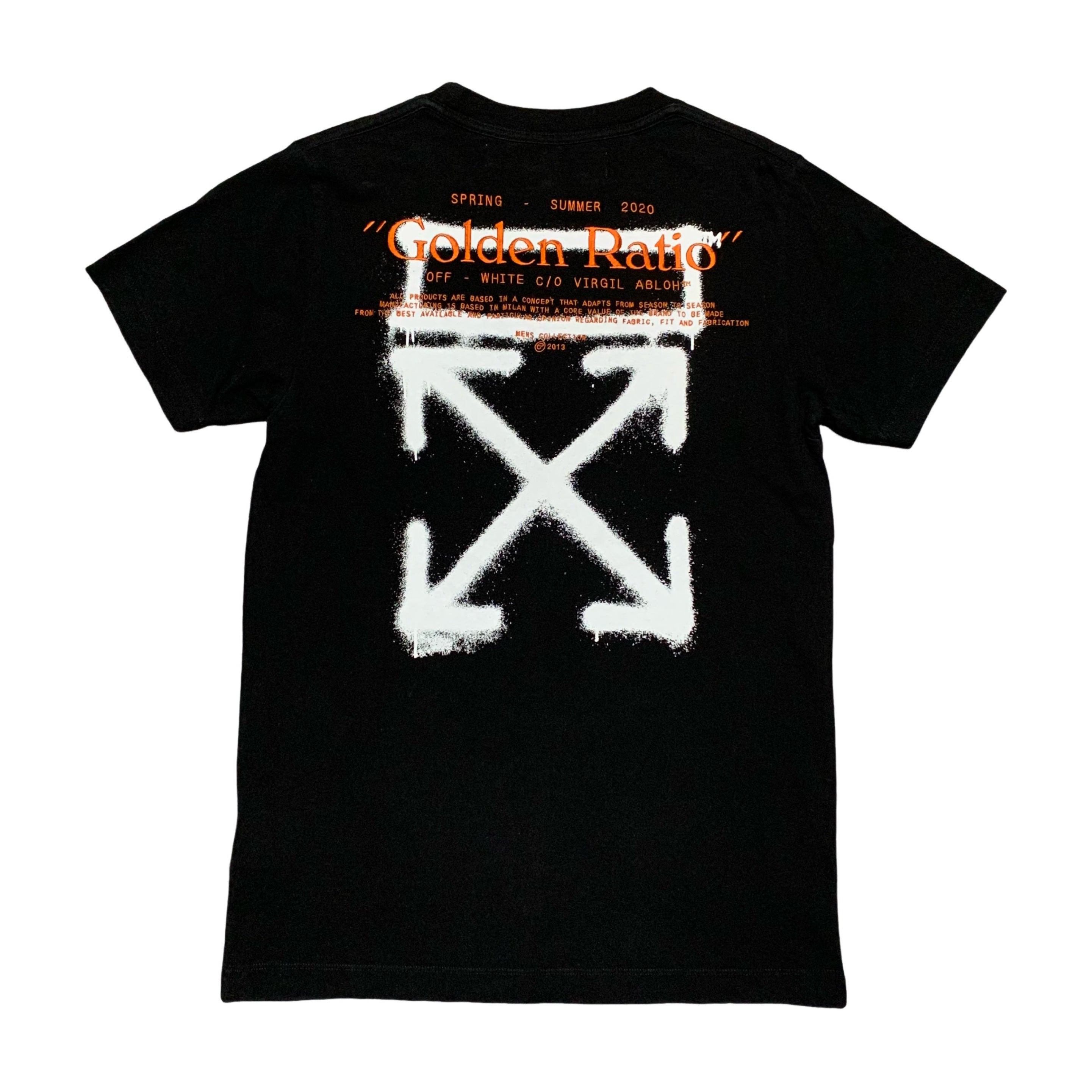 Off White Small Golden Ratio Arrows Black Tee Virgil Abloh