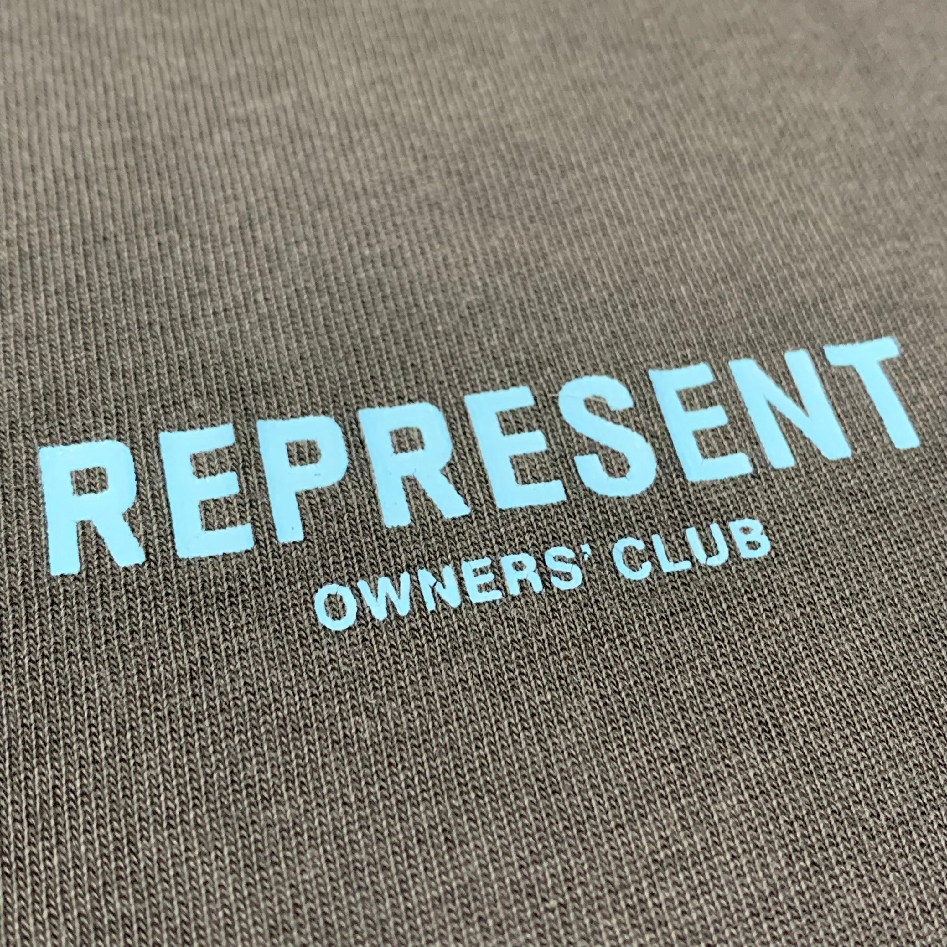 Represent Large Owners Club Vintage Grey Tee Blue