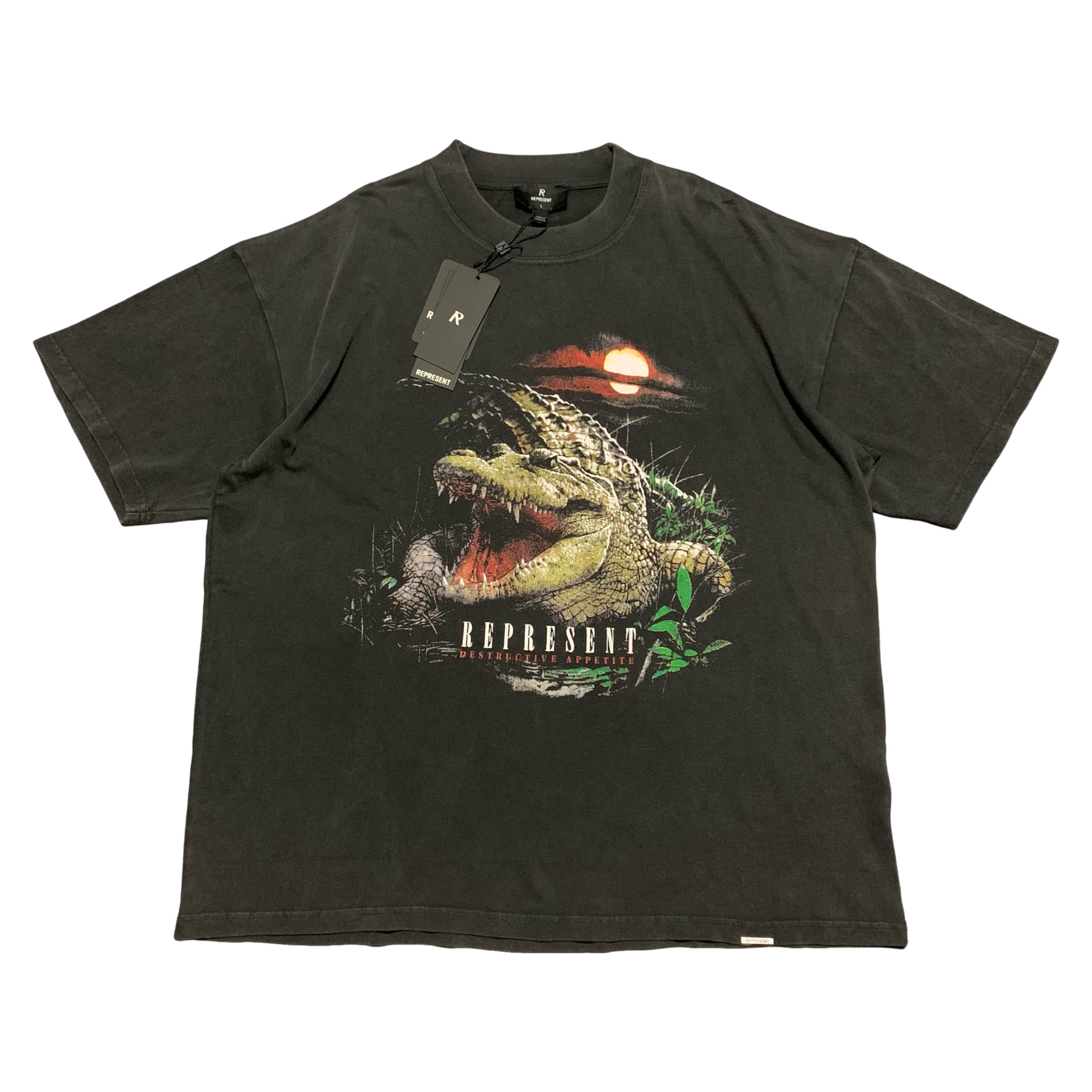 Represent Large Destructive Appetite Vintage Grey Tee