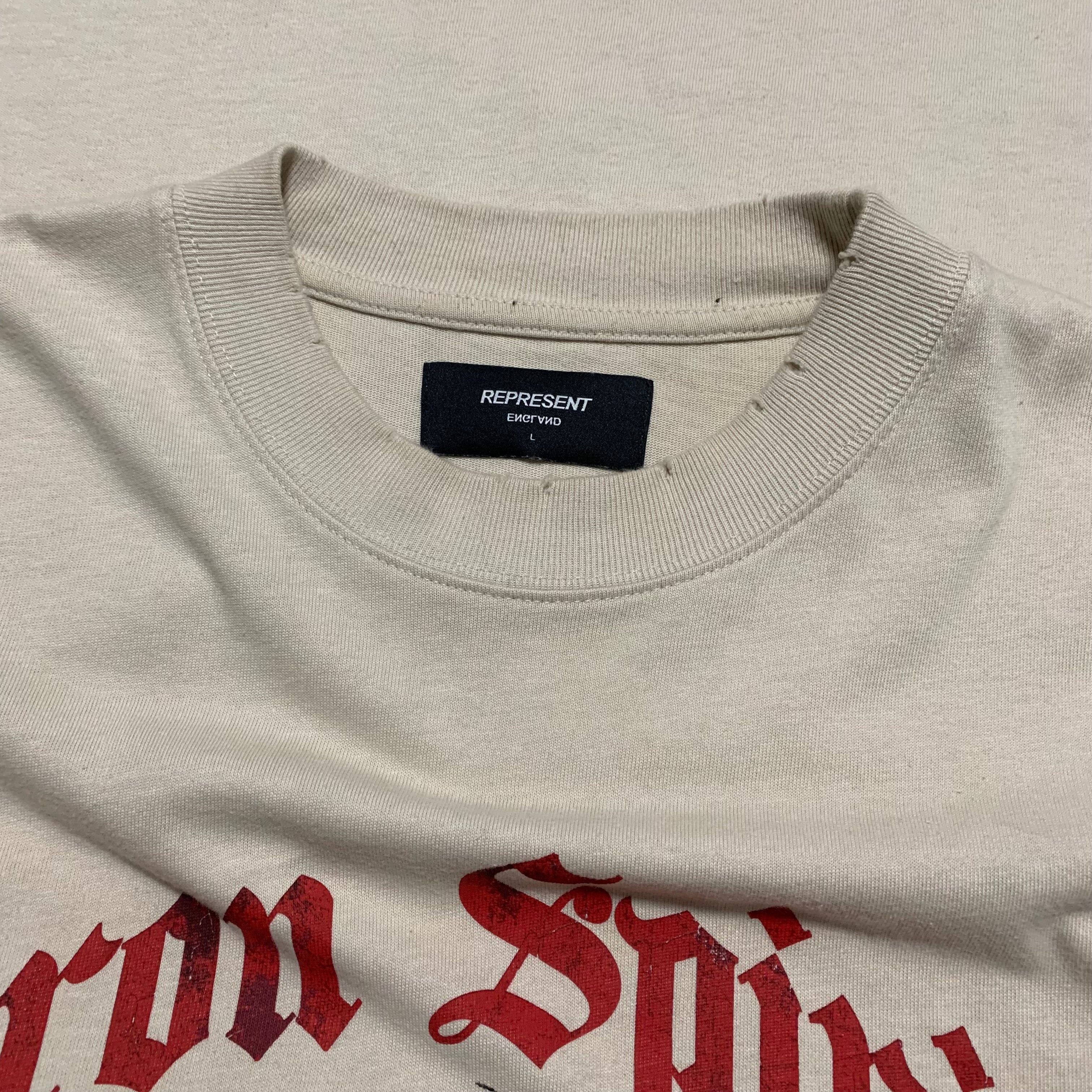 Represent Large Iron Spirit Vintage White Tee