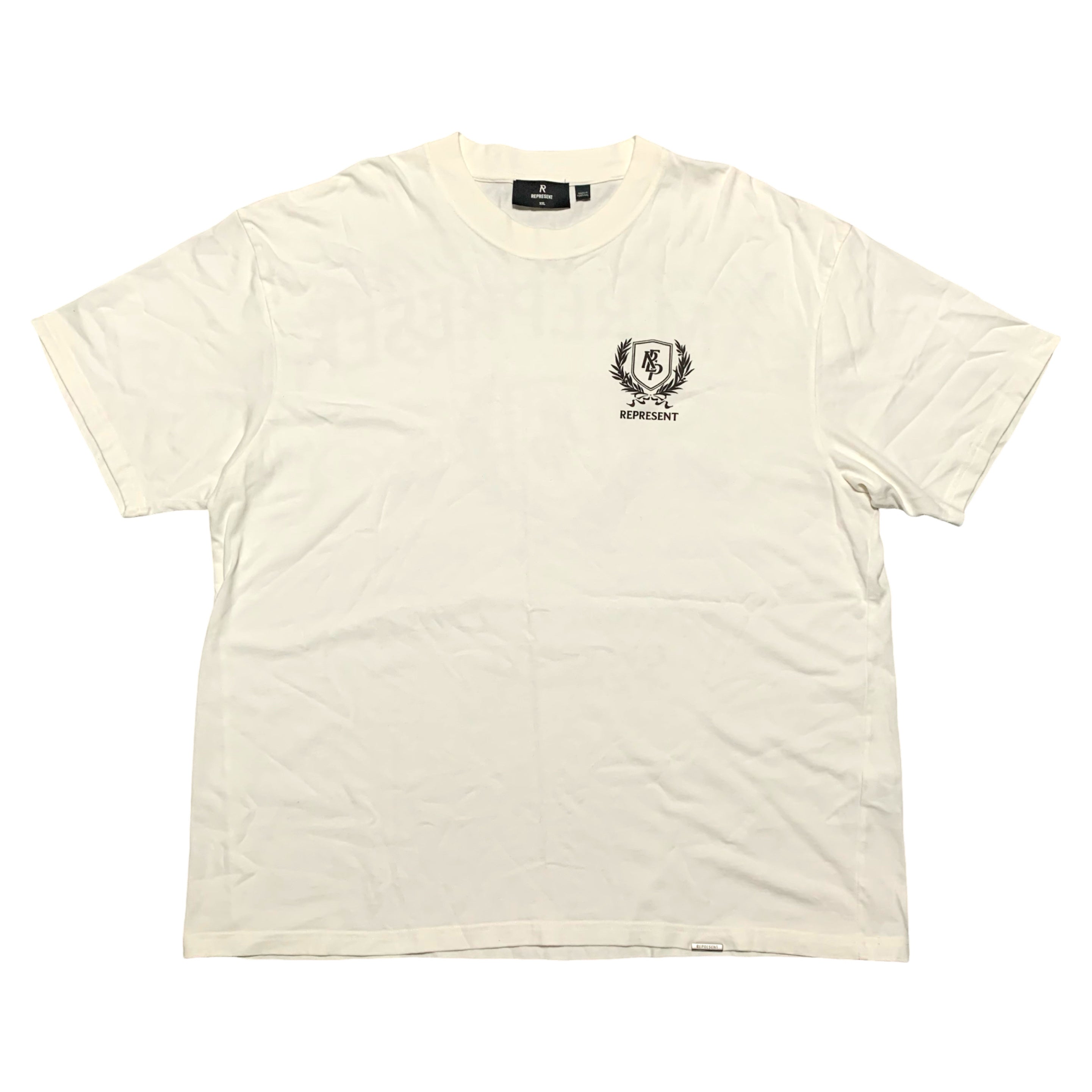 Represent XXL Crest Flat White Tee