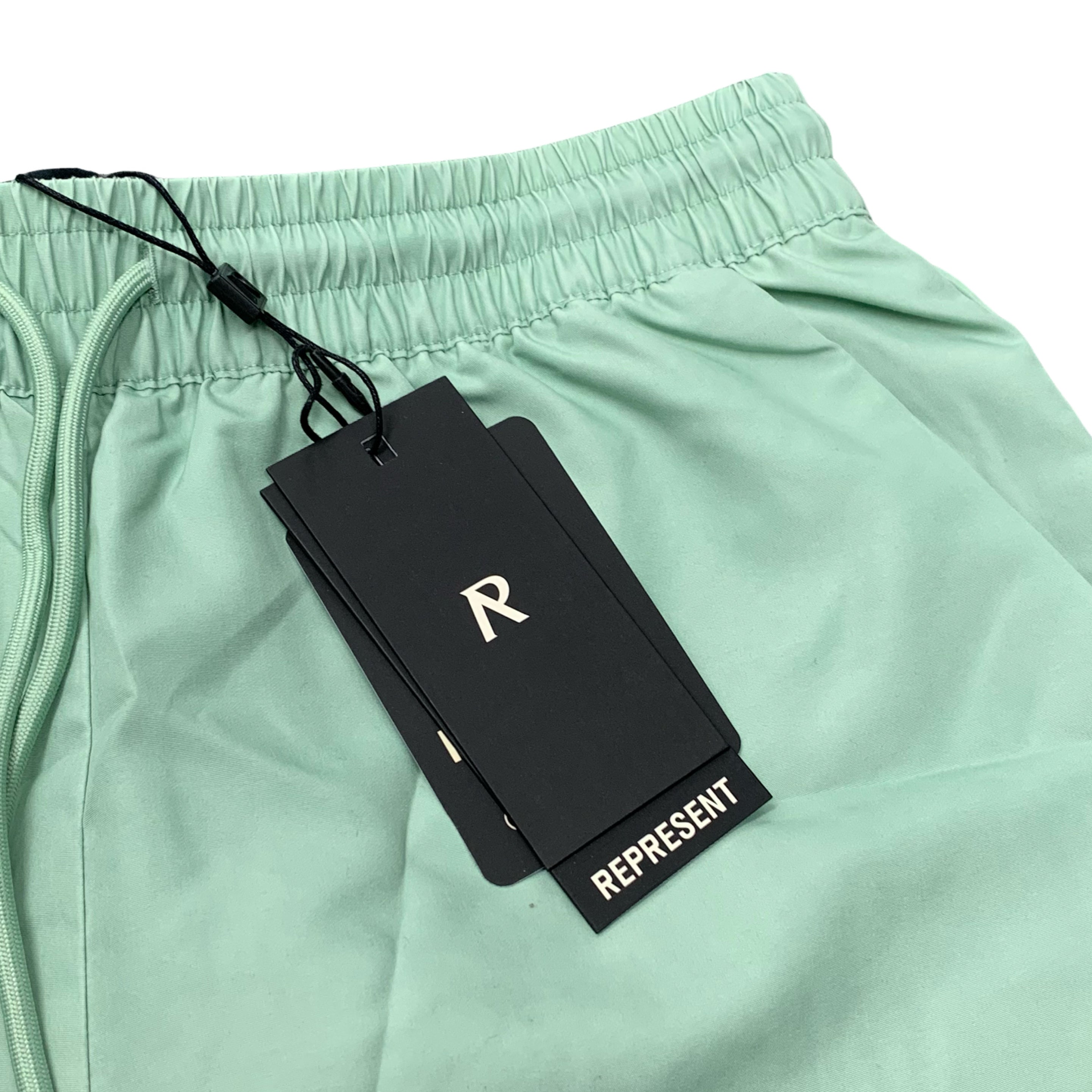 Represent XS Swim Shorts Metal Initial Washed Sage Mint Green