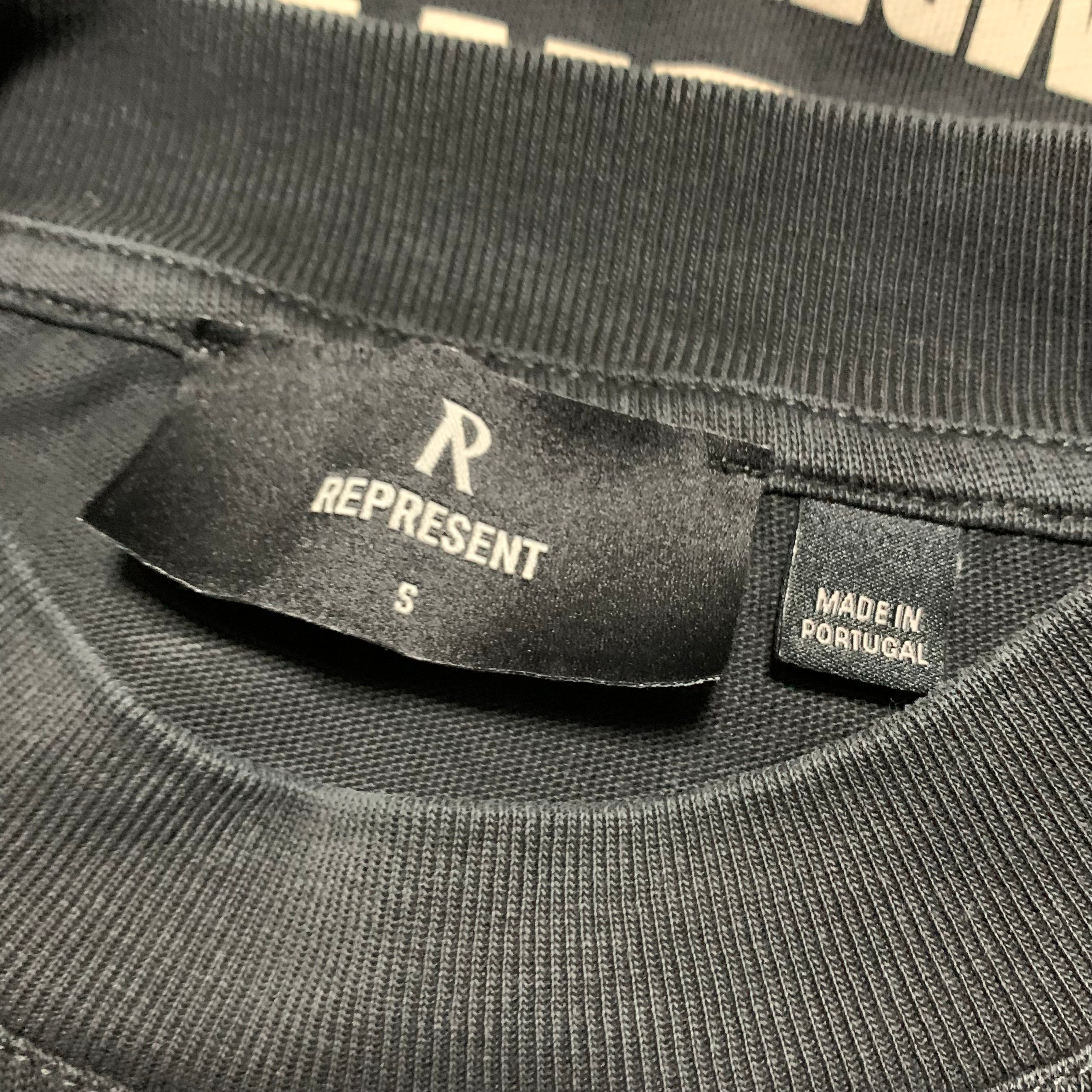 Represent Small Out Of The Shadows Stained Black Tee