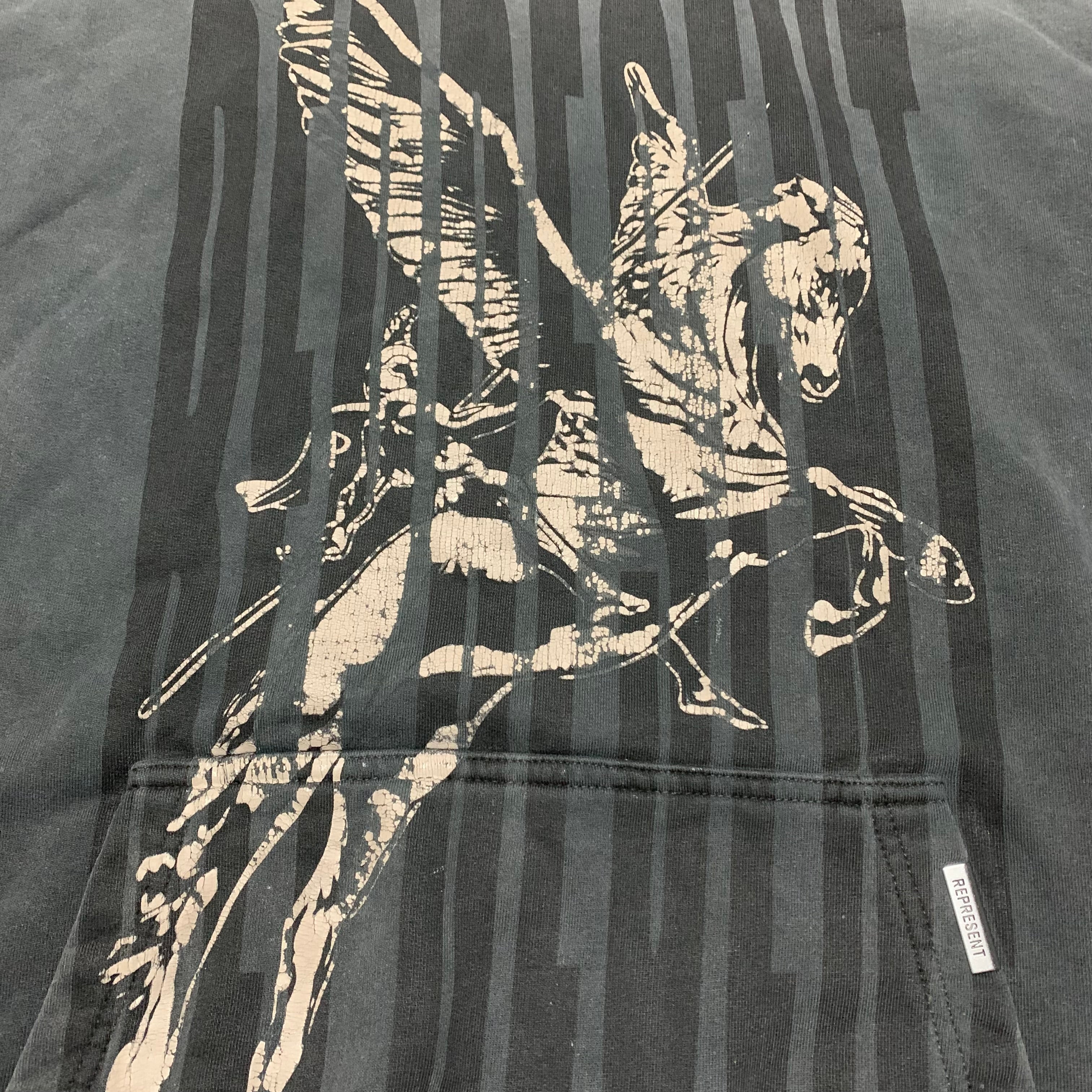 Represent Small Spirits Mascot Vintage Grey Hoodie