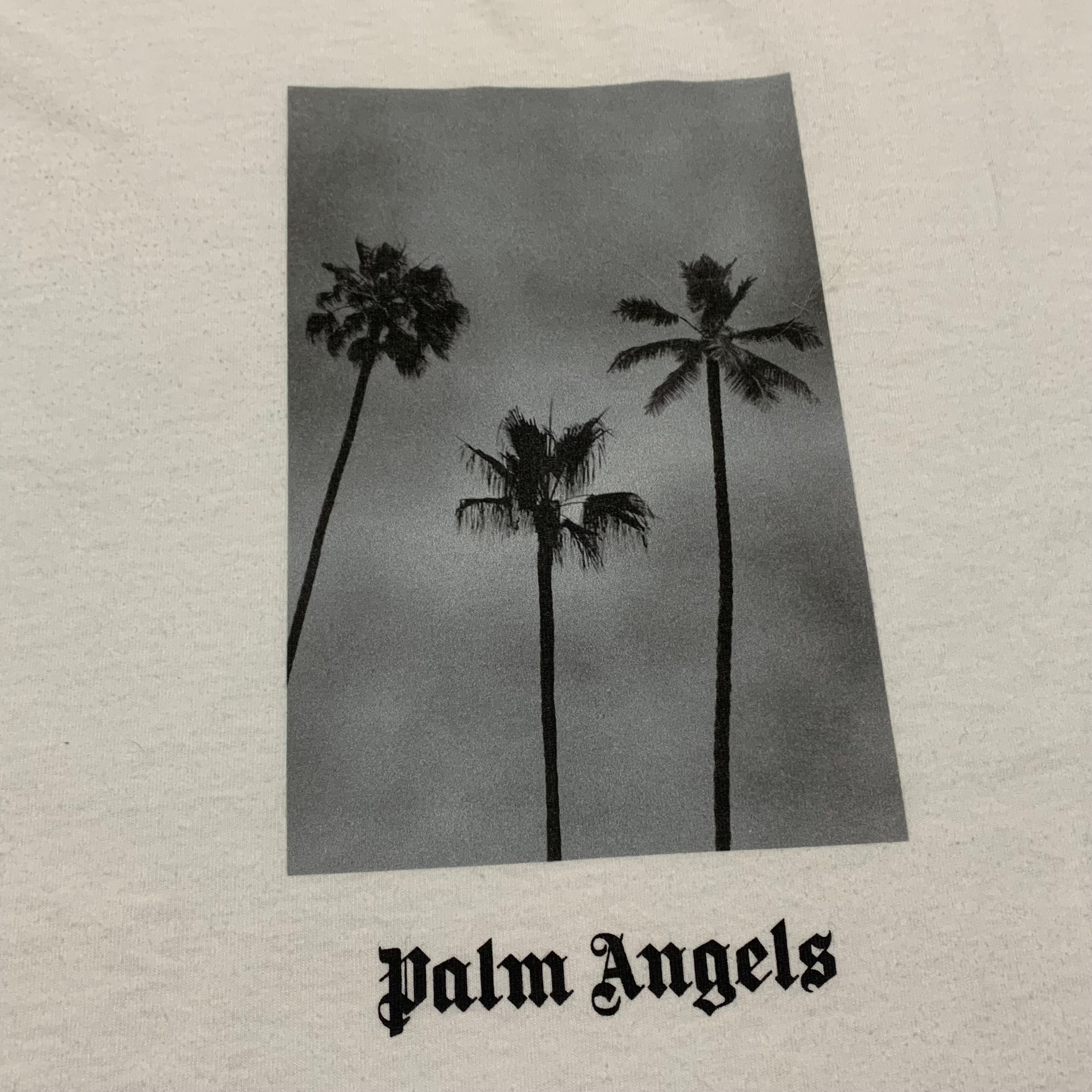 Palm Angels Small Boulevard Palm Tree White Tee