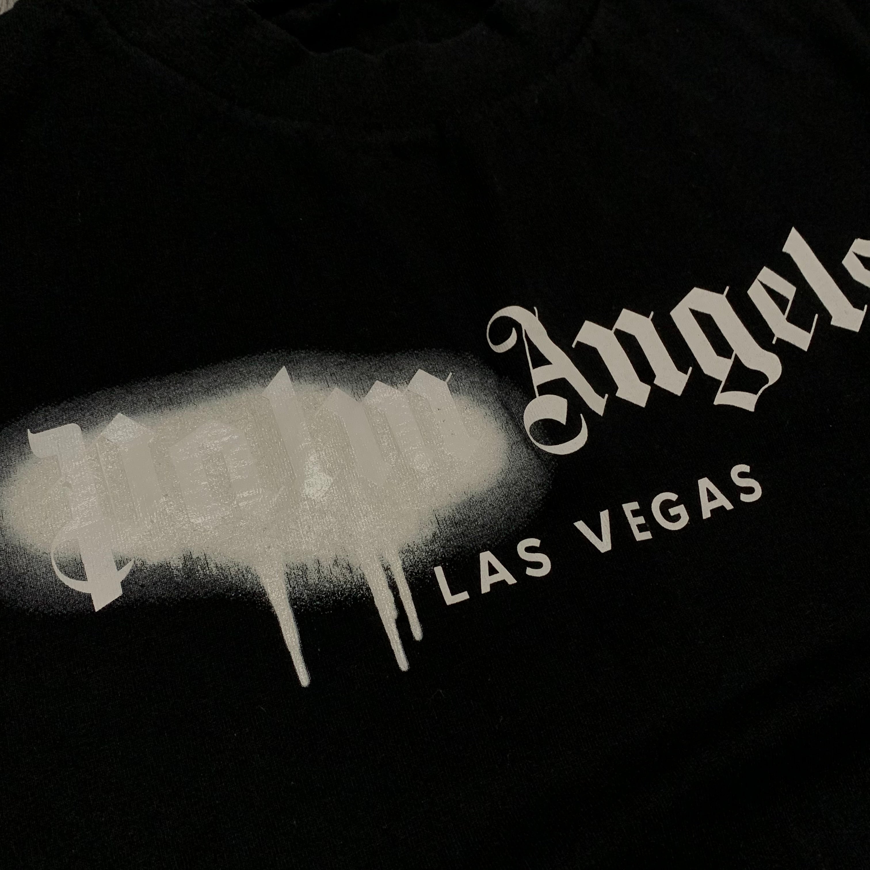 Palm Angels Large Las Vegas Sprayed Black Tee