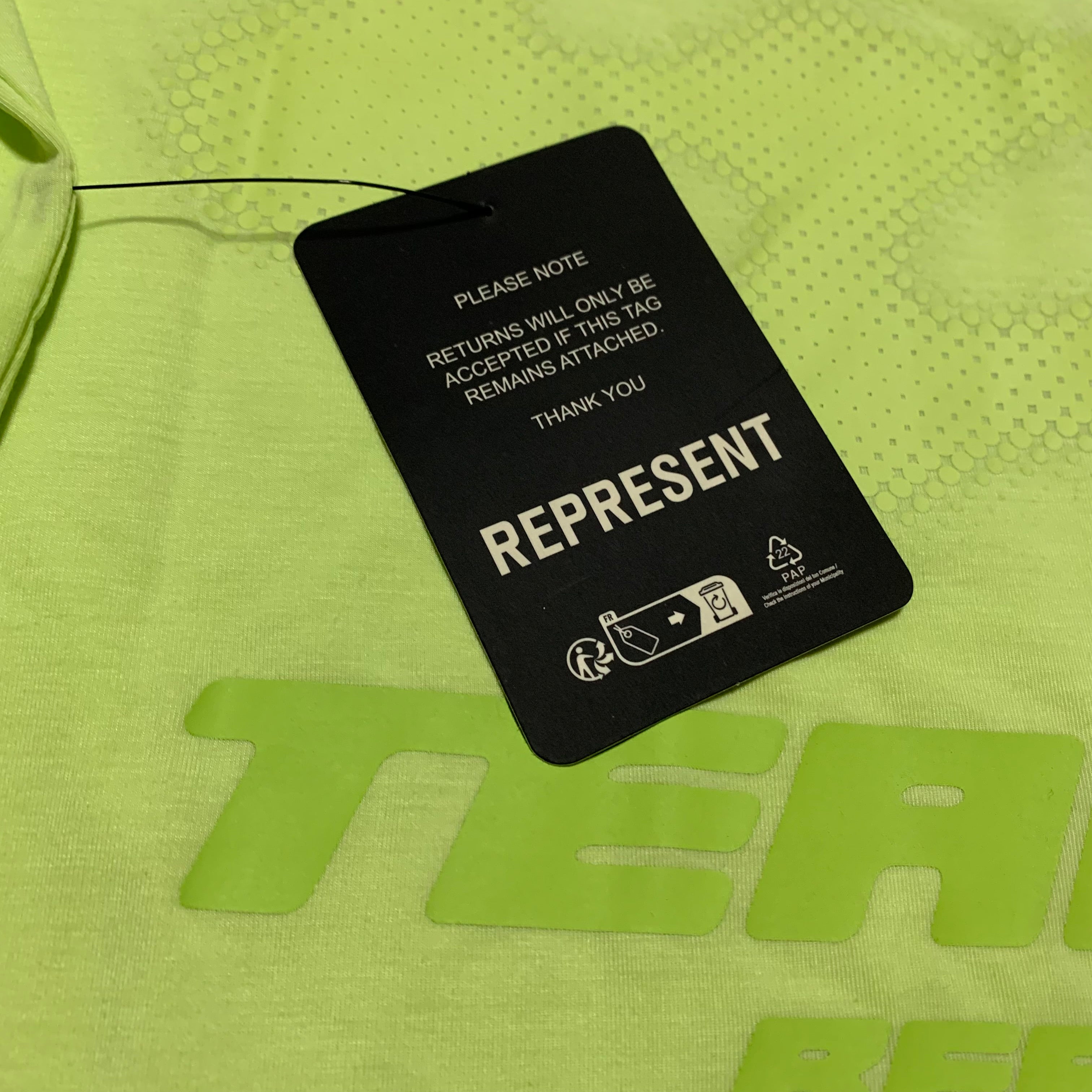 Represent XS 247 Future Terrains Oversized Tee Shadow Lime Green